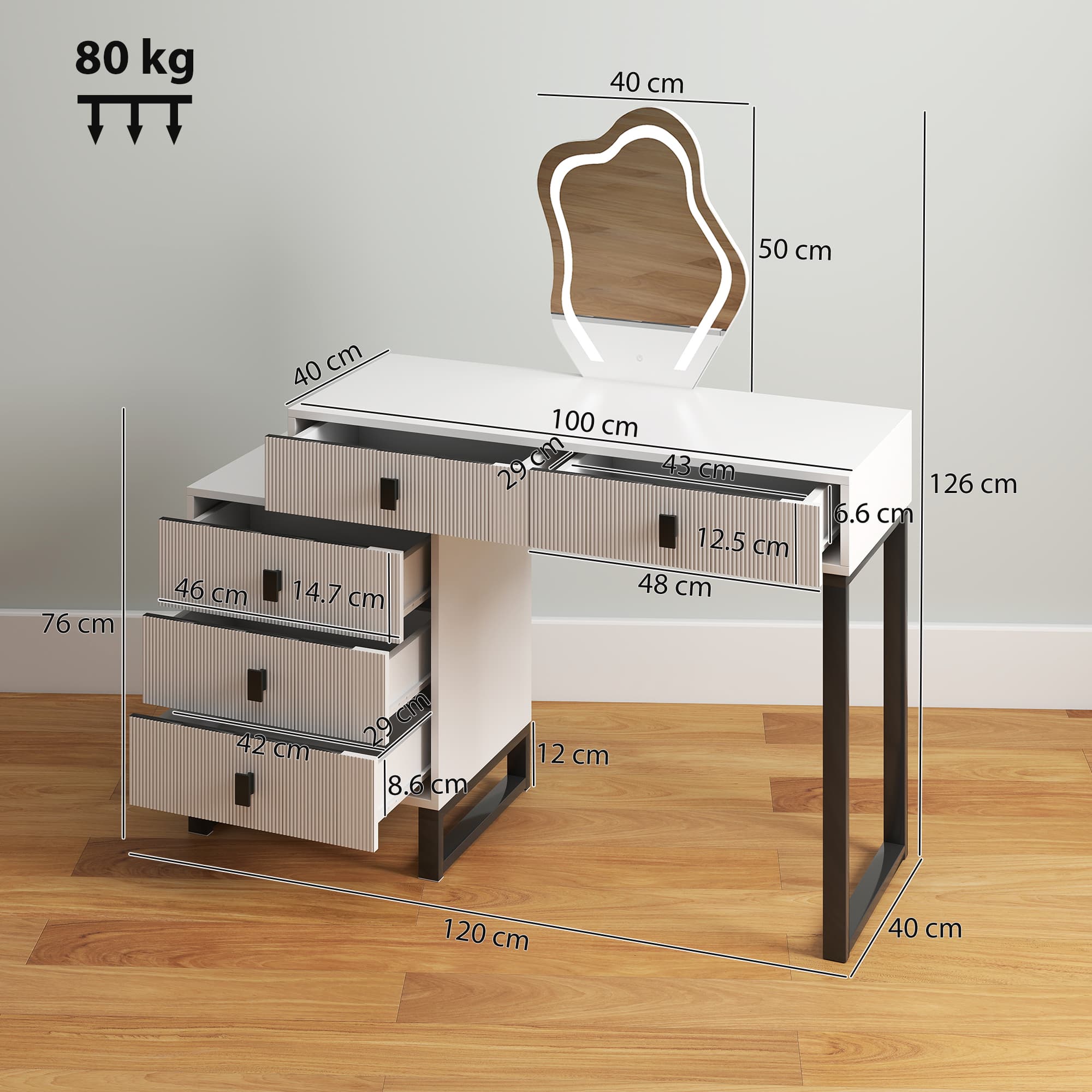 Transform Your Routine with This White LED Dressing Table - image 5
