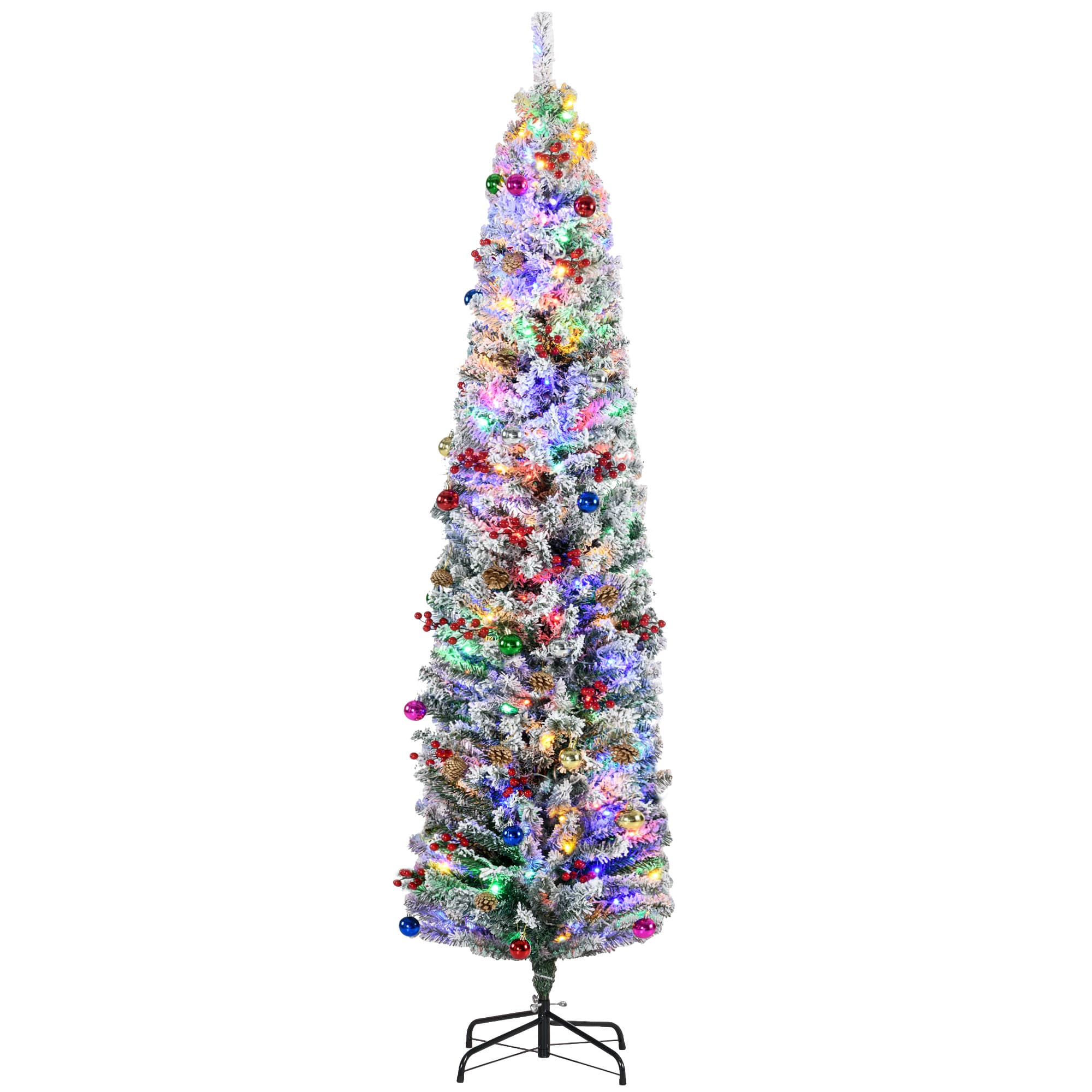 Transform Your Home with this 7ft Pre-Lit Snowy Christmas Tree - Green