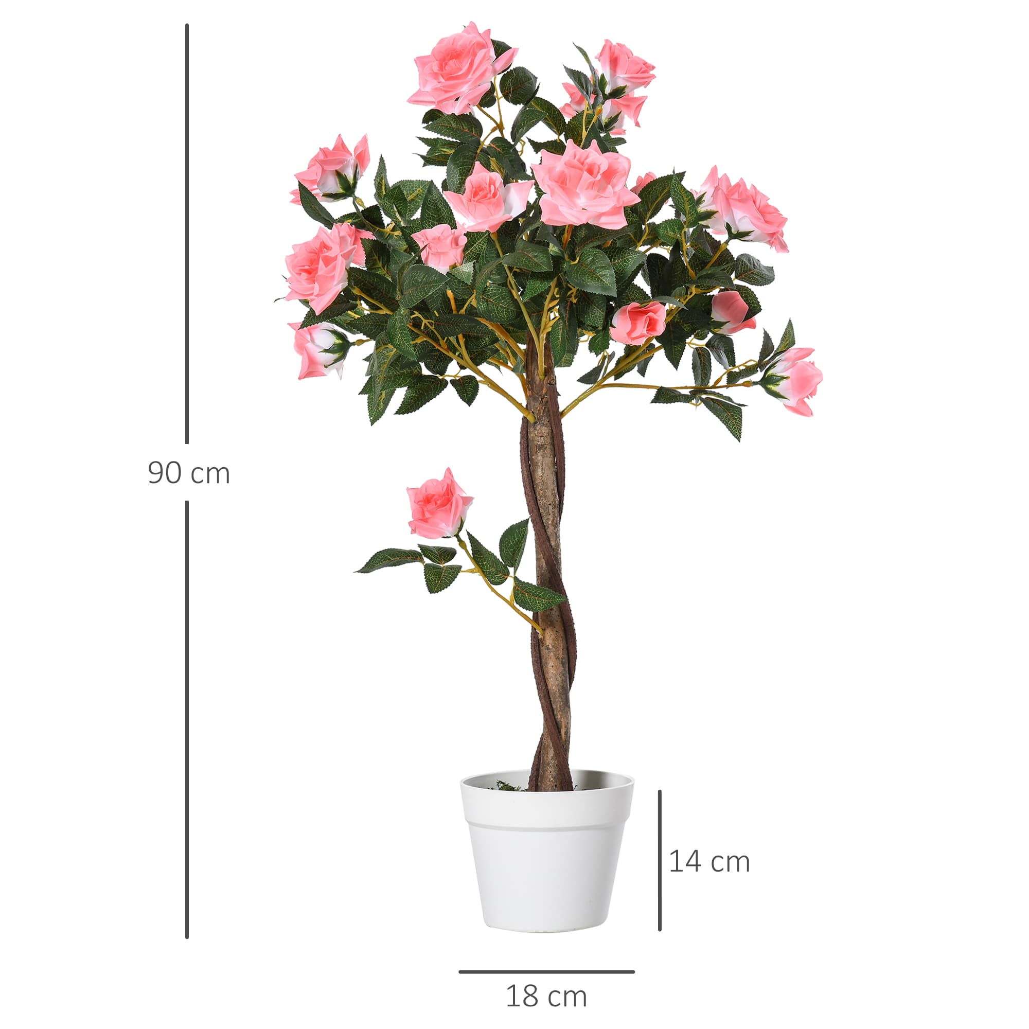 Effortless Elegance: Set of 2 Premium 90cm Faux Rose Plants - image 1