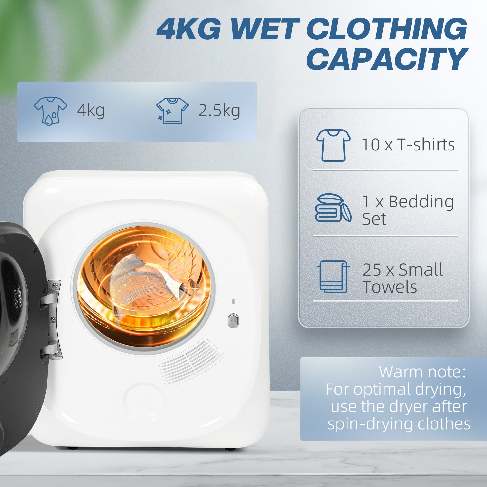 Compact Tumble Dryer with UV Sterilisation for Smaller Homes - image 3