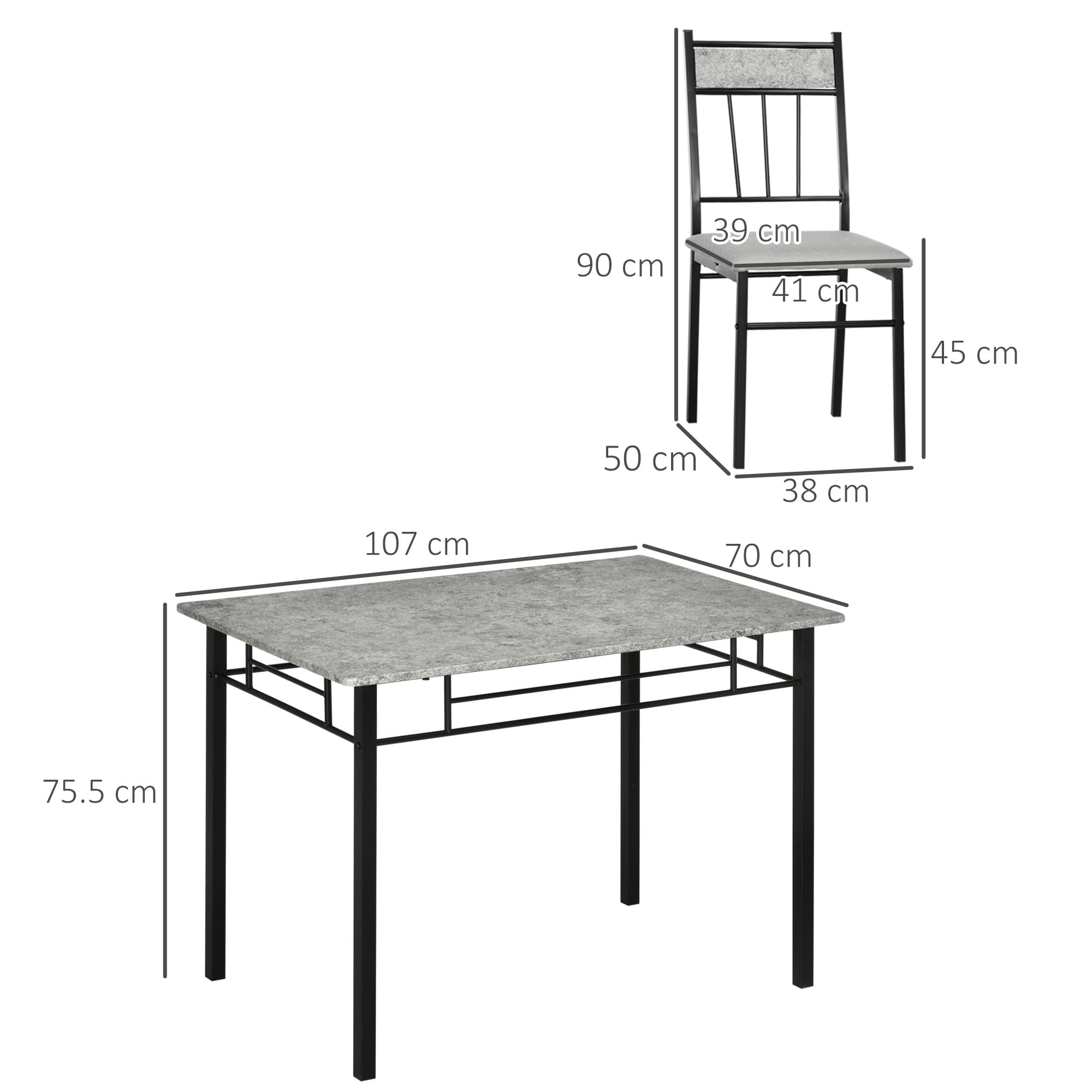 Transform Your Space with this Space-Saving Marble Effect Dining Set - image 5