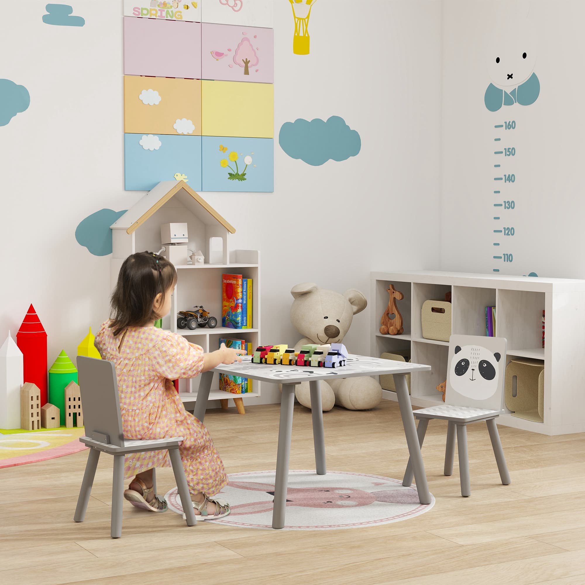 ZONEKIZ Grey Kids Table and Chairs for Effortless Play - image 5