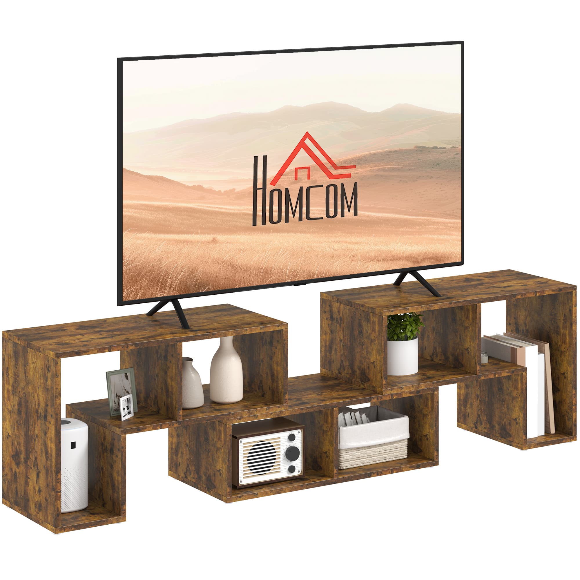 Customise Your Space with the Modular Rustic Brown TV Stand