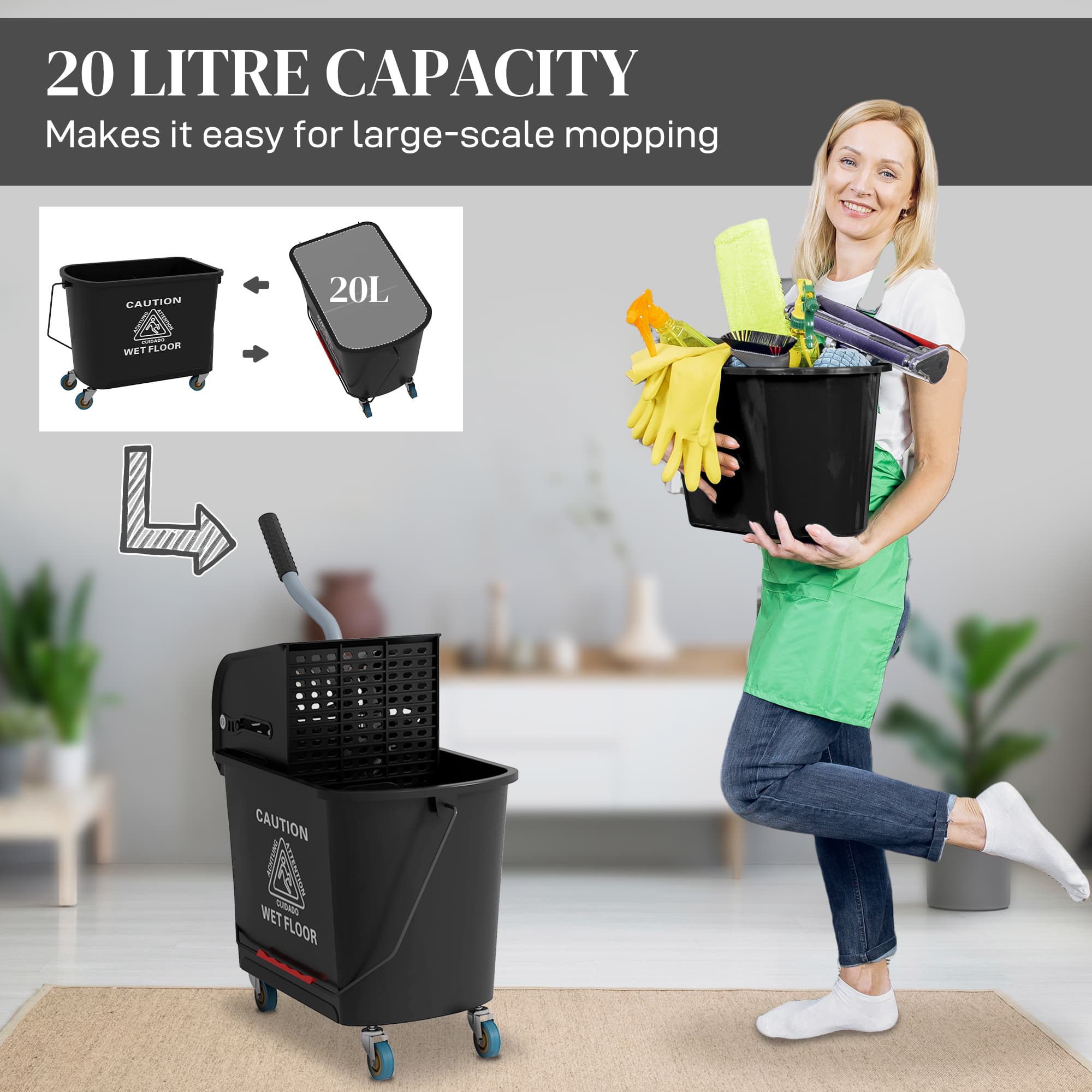 Effortless Floor Cleaning with the 20L Wheeled Mop Bucket - image 1
