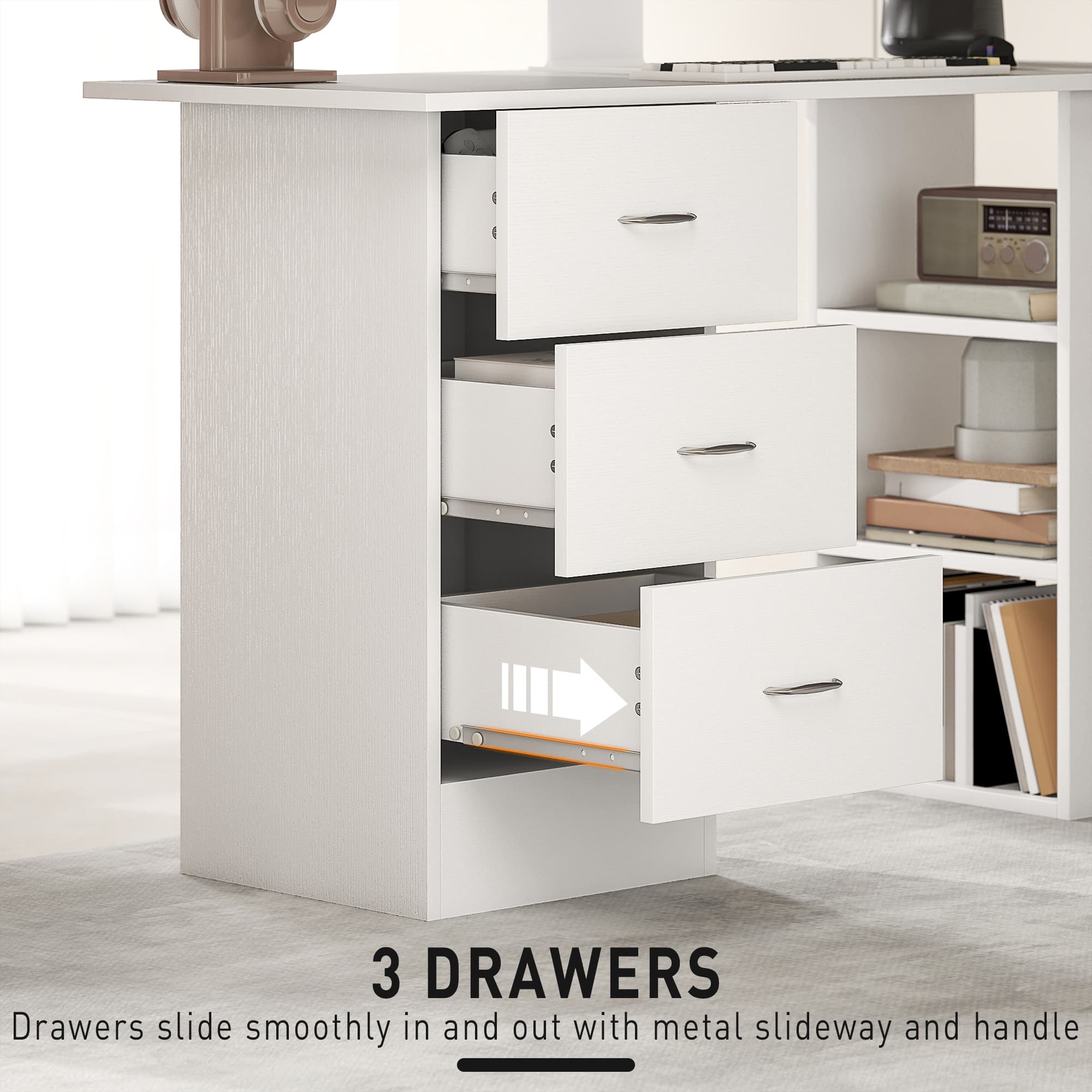 Transform Your Workspace with this Modern White Desk - image 5
