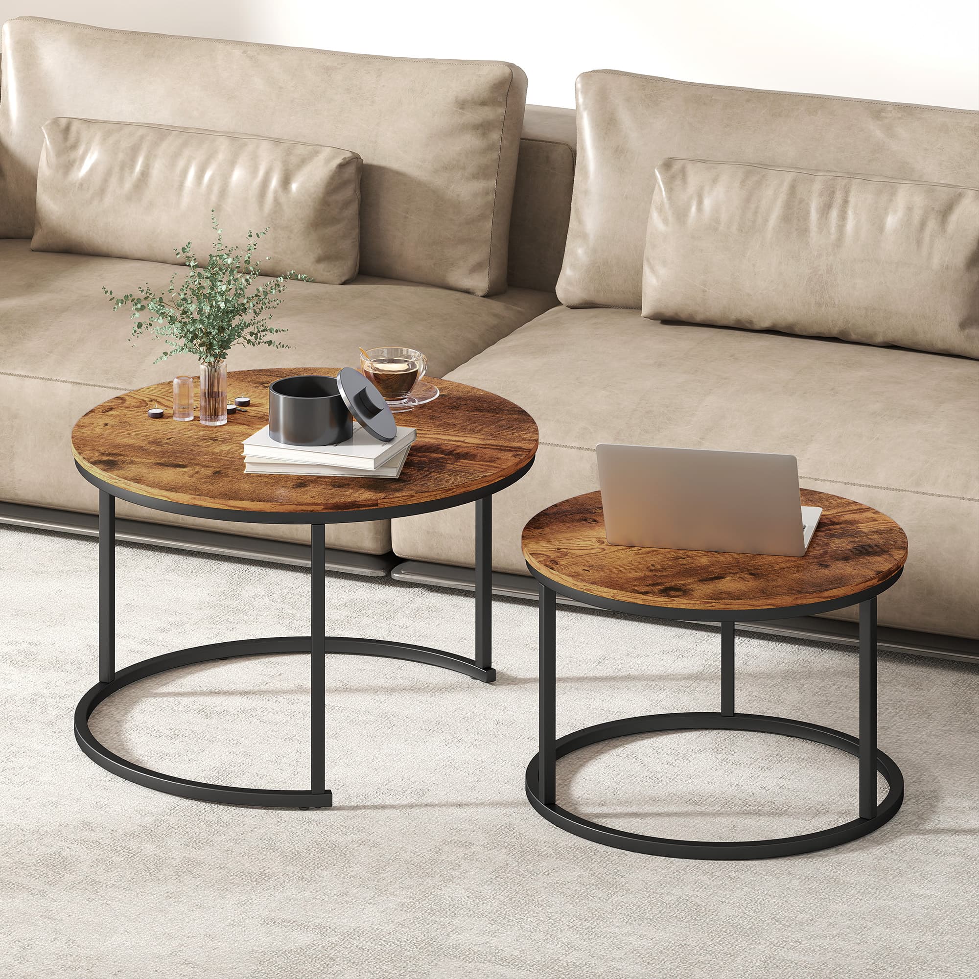 Two Round Nesting Tables That Work Together or Apart - image 1