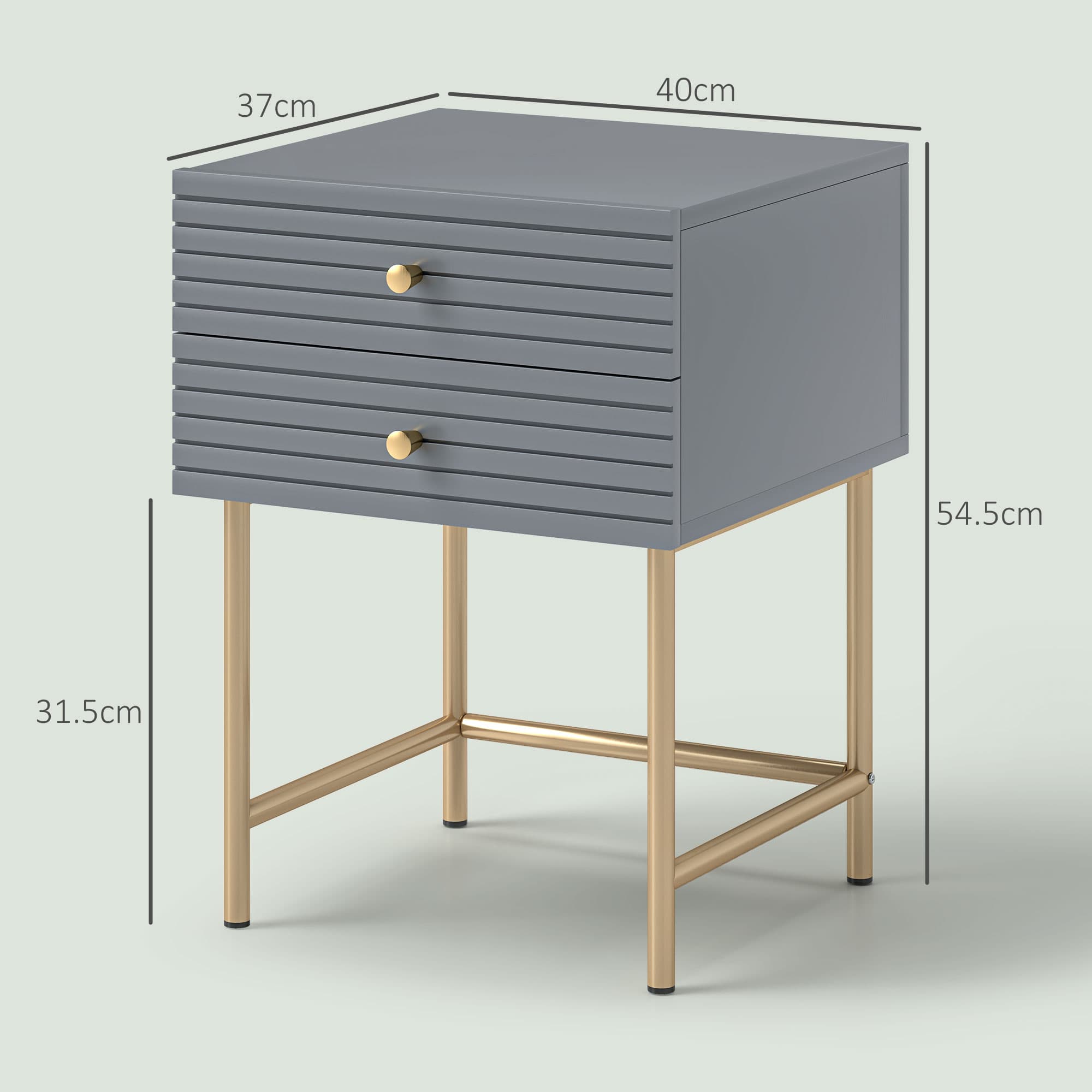 Transform Your Bedroom with Elegant Grey & Gold Bedside Tables - image 1