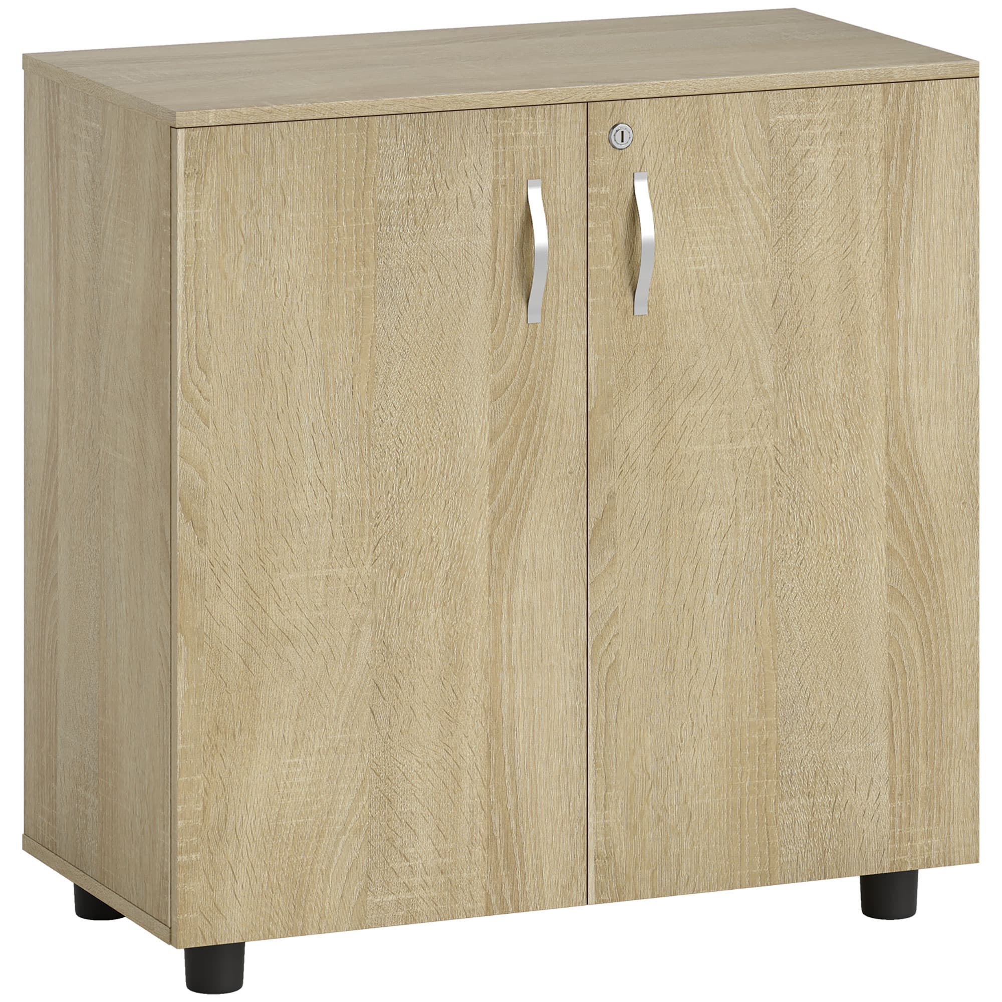 Secure Your Workspace with the Vinsetto Oak Locking Cabinet