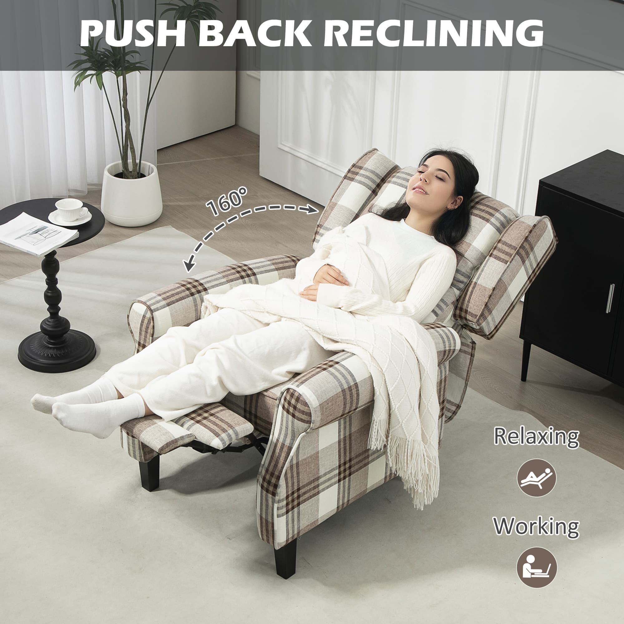 Effortless Comfort: Brown Reclining Armchair with Footrest - image 4