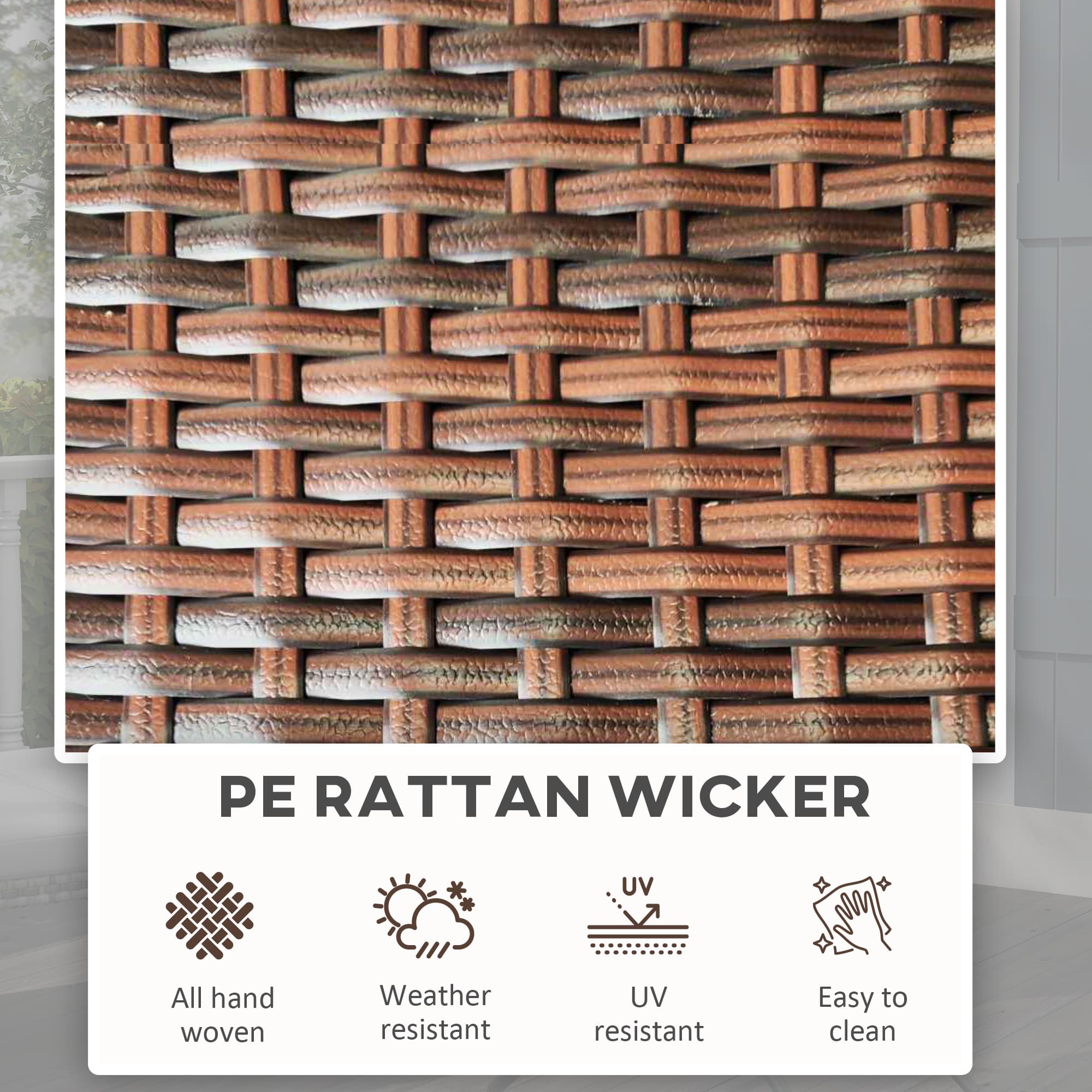 Foldable Rattan Garden Table for Patio Drinks - image 7