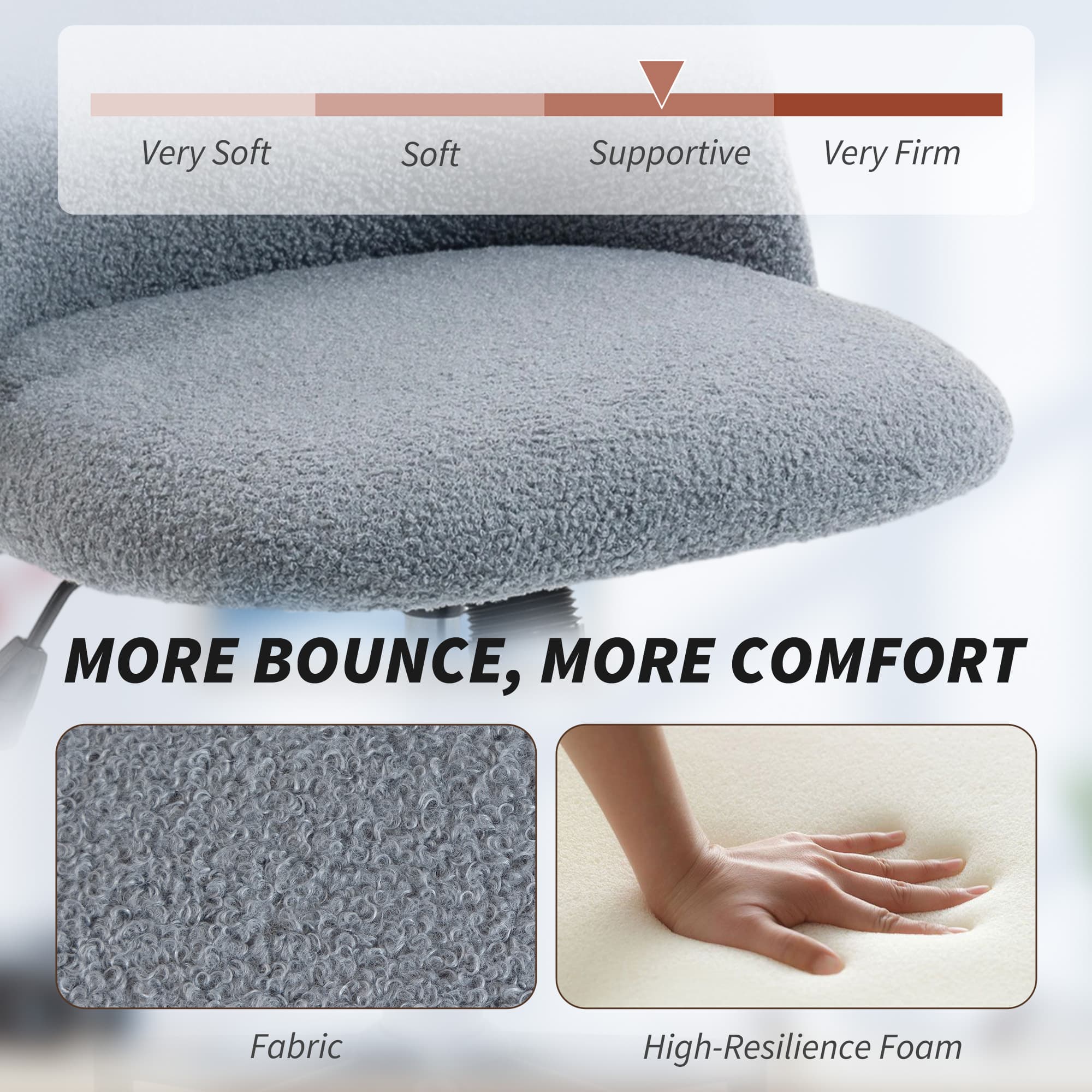 Transform Your Workspace with the Grey Teddy Fleece Office Chair - image 5