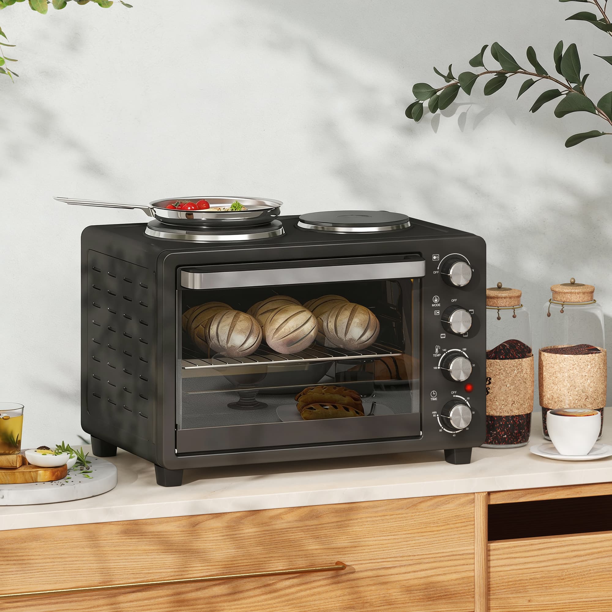 Transform Your Kitchen with this 28L Mini Oven & Dual Hot Plates - image 2
