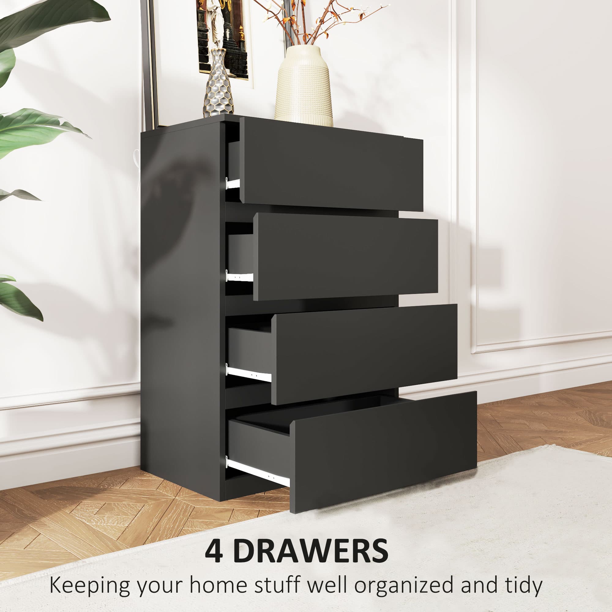 4-Drawer Handleless Chest of Drawers for Bedroom Storage - image 1