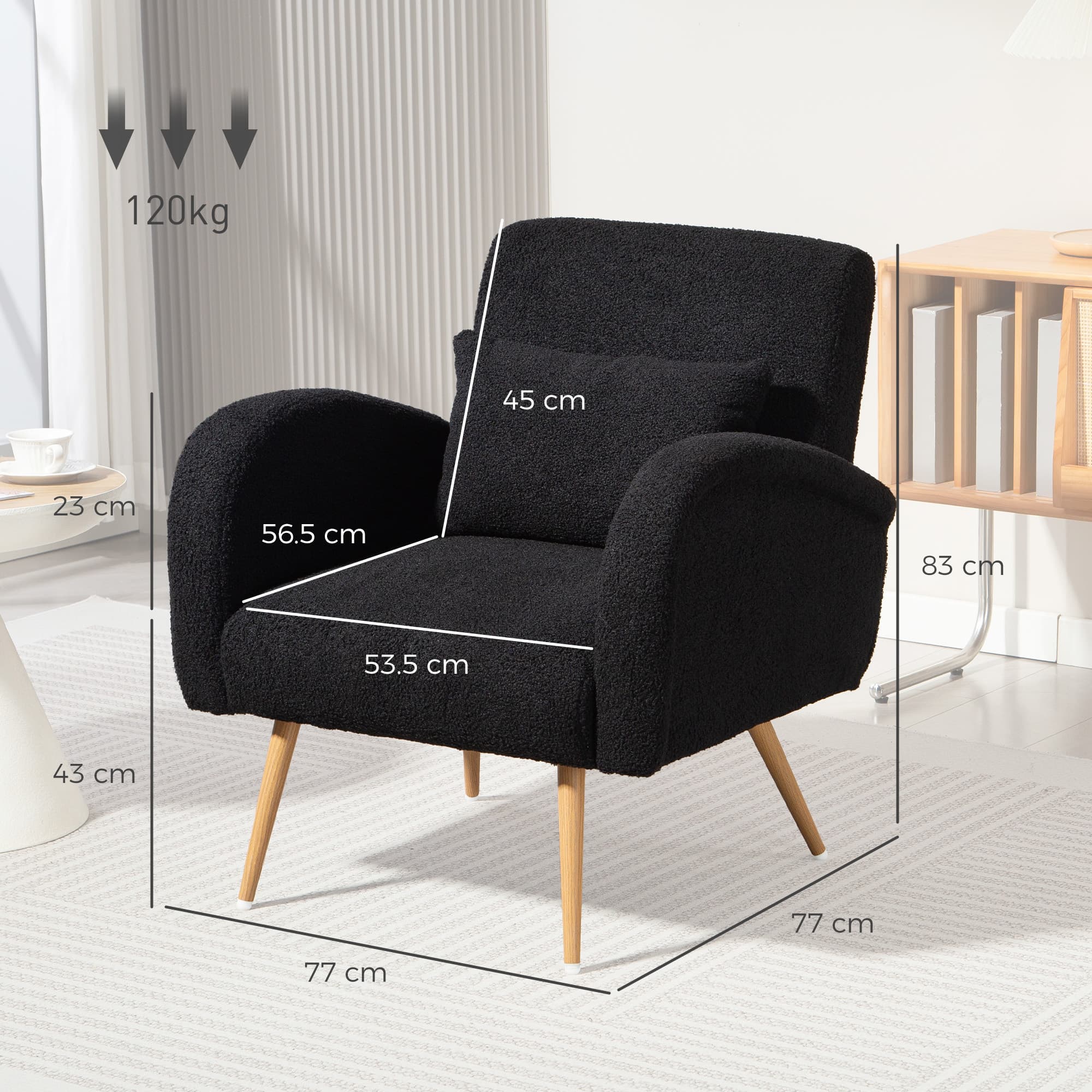 Sink Into Comfort with this Black Teddy Fleece Accent Chair - image 5
