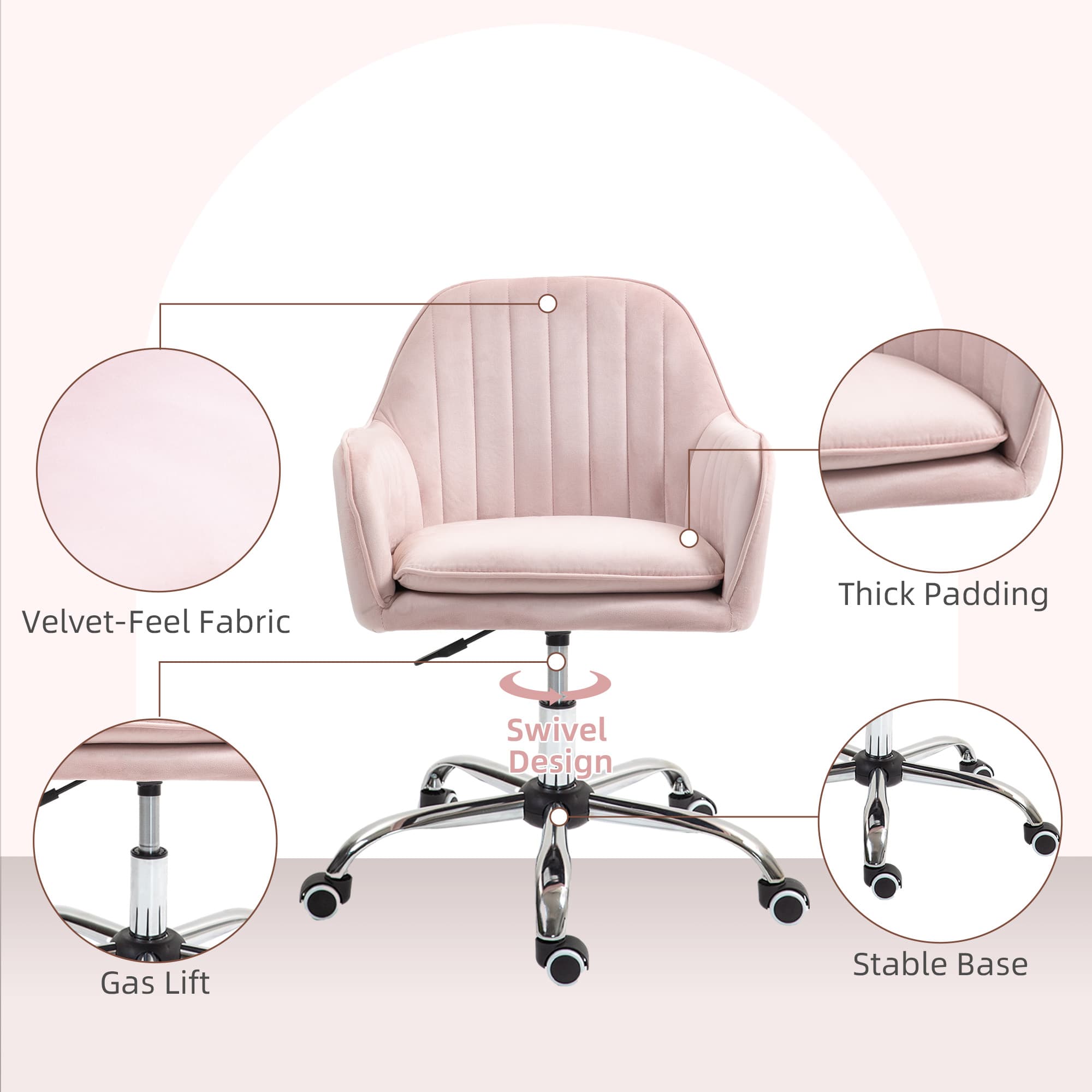 Transform Your Workspace with this Pink Velvet Tub Chair - image 2