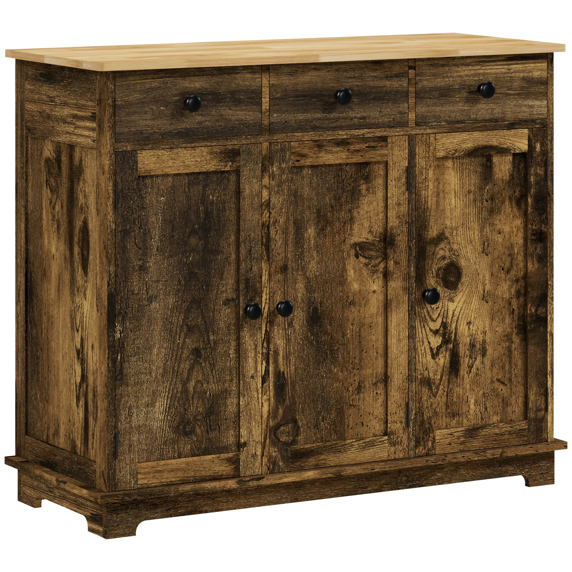 Rustic Brown Sideboard Cabinet for Effortless Home Storage - Rustic Brown