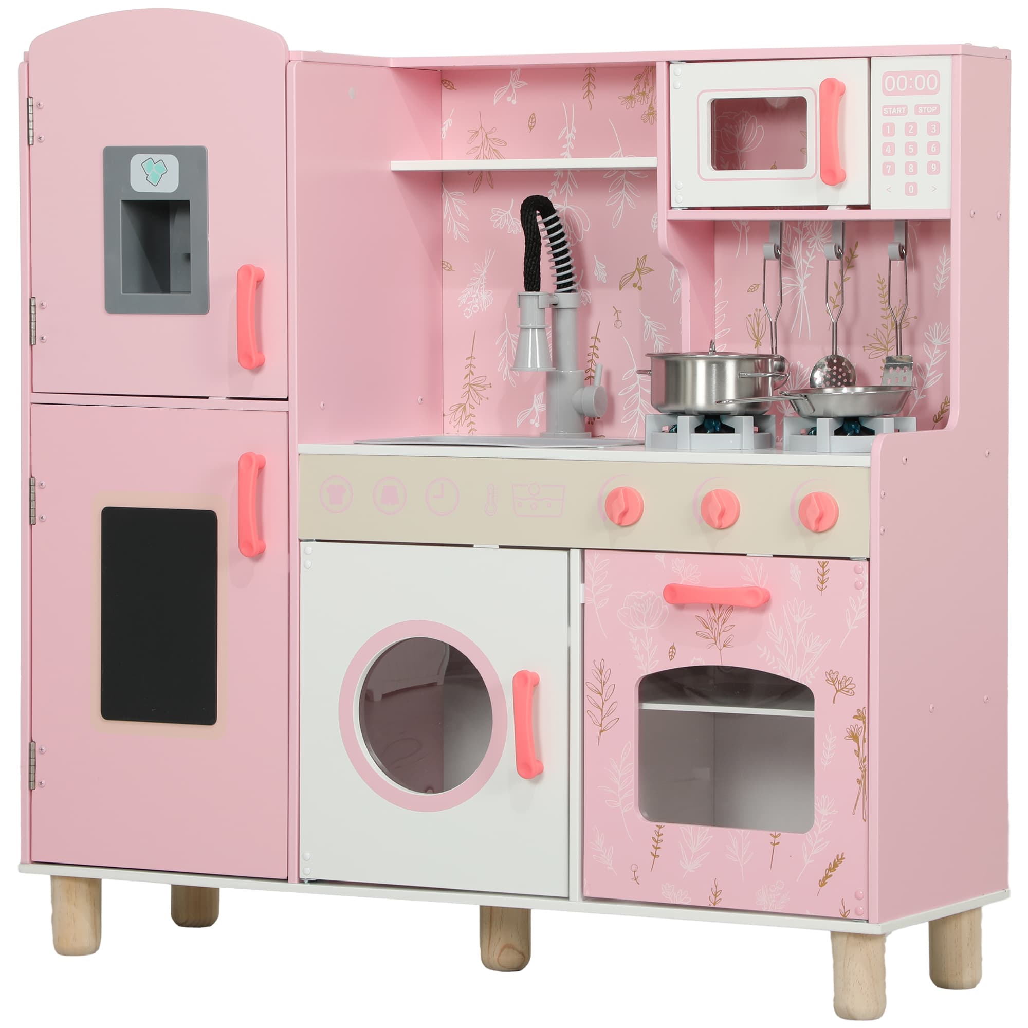 Pink Kids Play Kitchen with Realistic Details - image 8