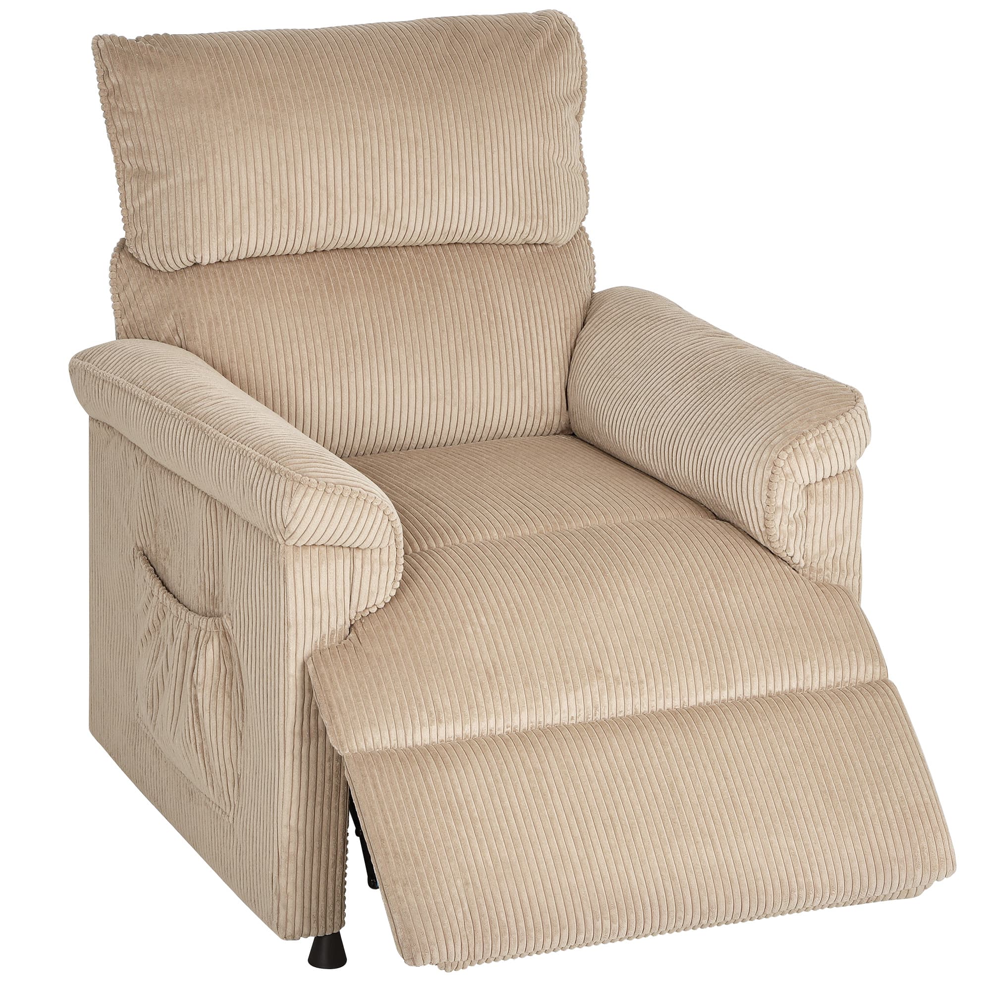Transform Your Rest with the Corduroy Massage Recliner - Brown