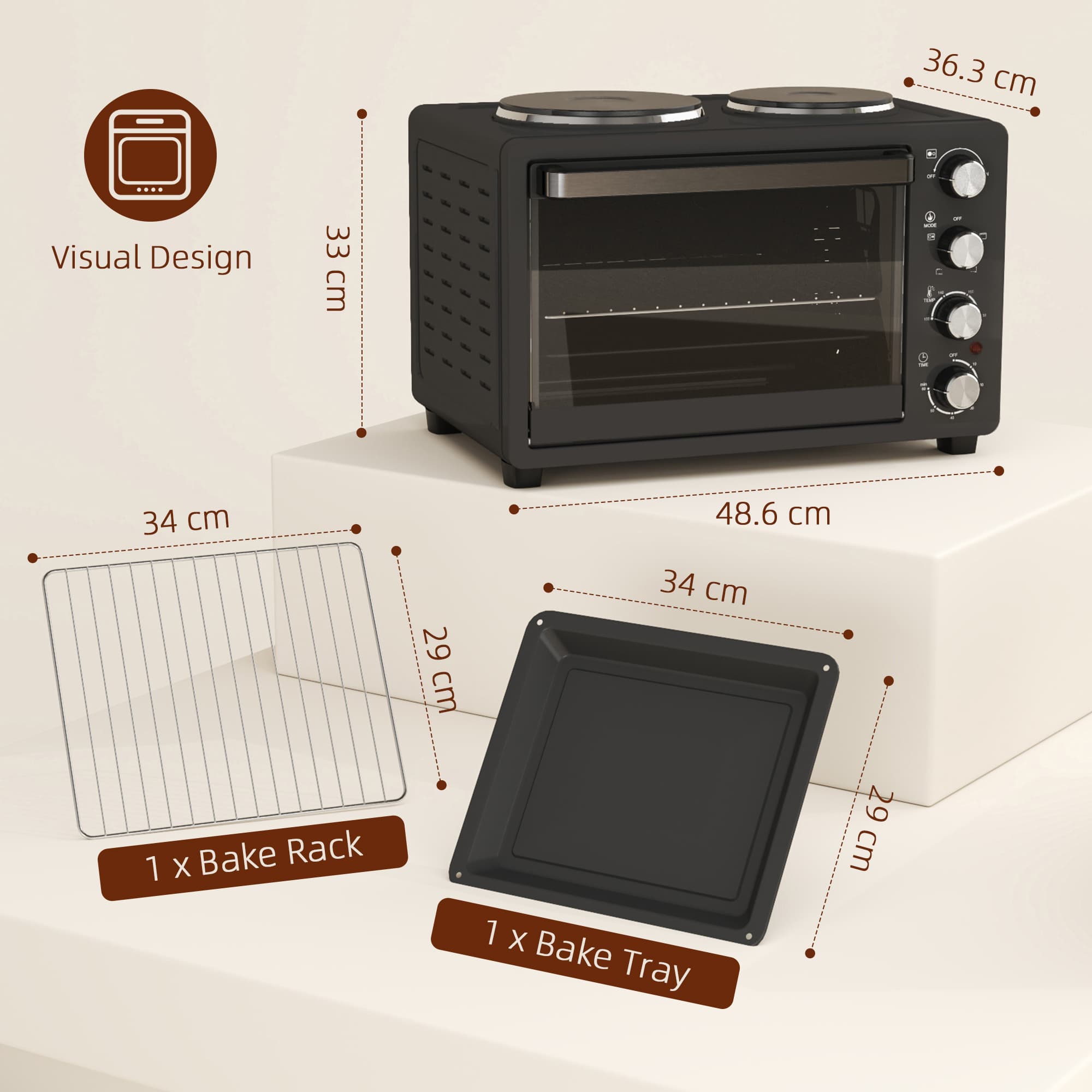 Transform Your Kitchen with this 28L Mini Oven & Dual Hot Plates - image 4