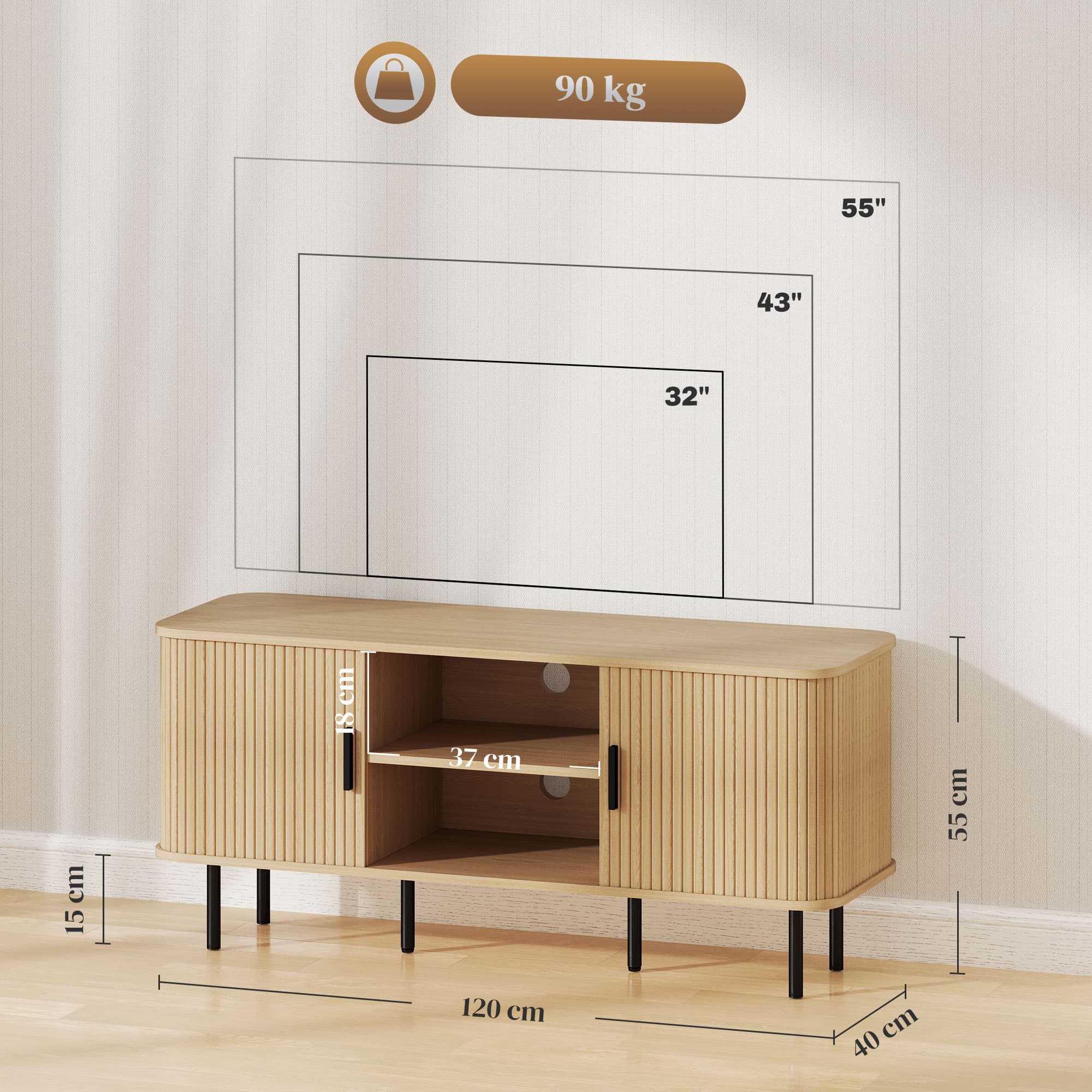 Transform Your Living Room with this Oak 55-Inch TV Unit - image 5