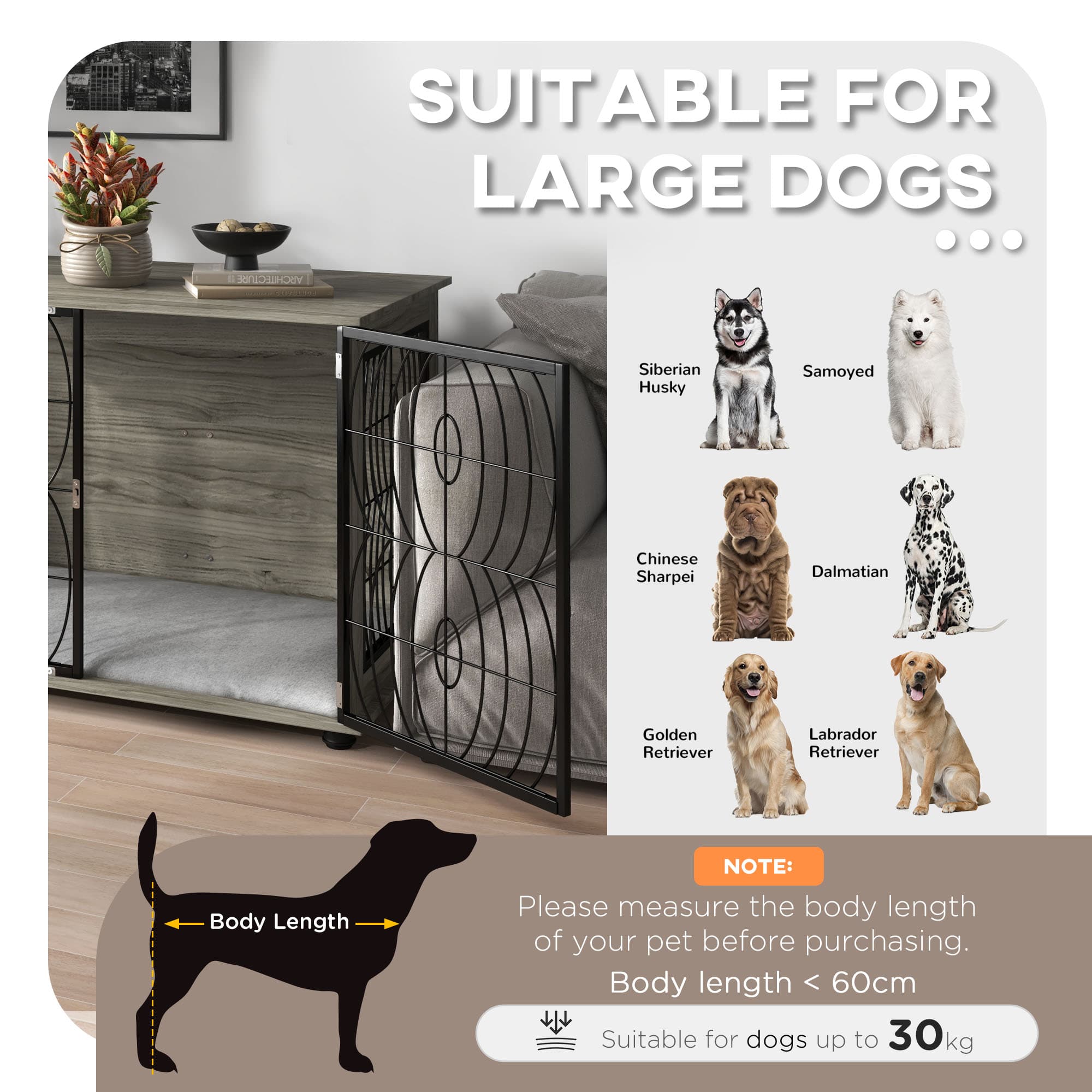 PawHut Dog Crate End Table with Washable Cushion - image 5