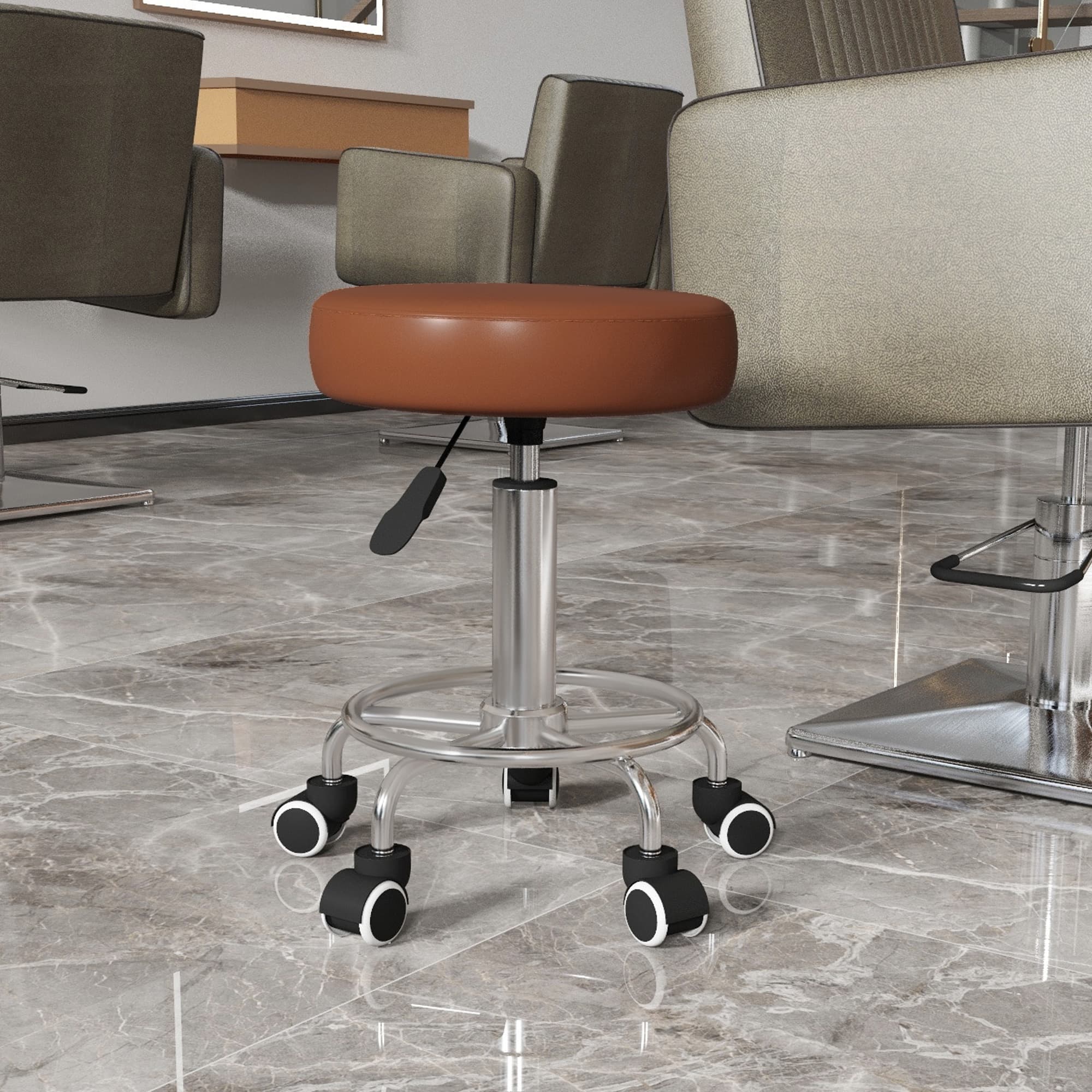 Rolling Height-Adjustable Stool for Salon, Spa or Home Use - image 3
