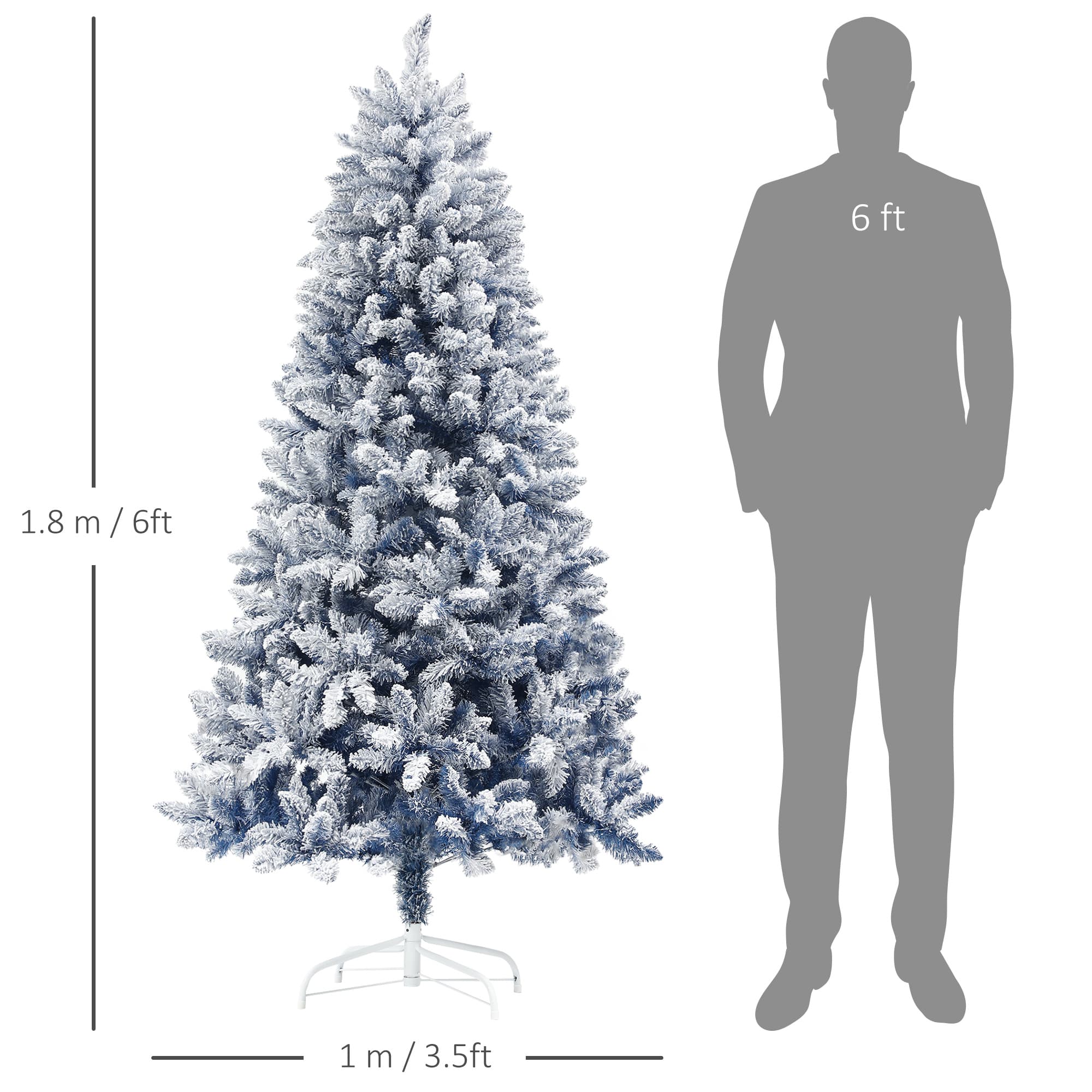 Transform Your Home with this 6ft Blue Flocked Christmas Tree - image 2