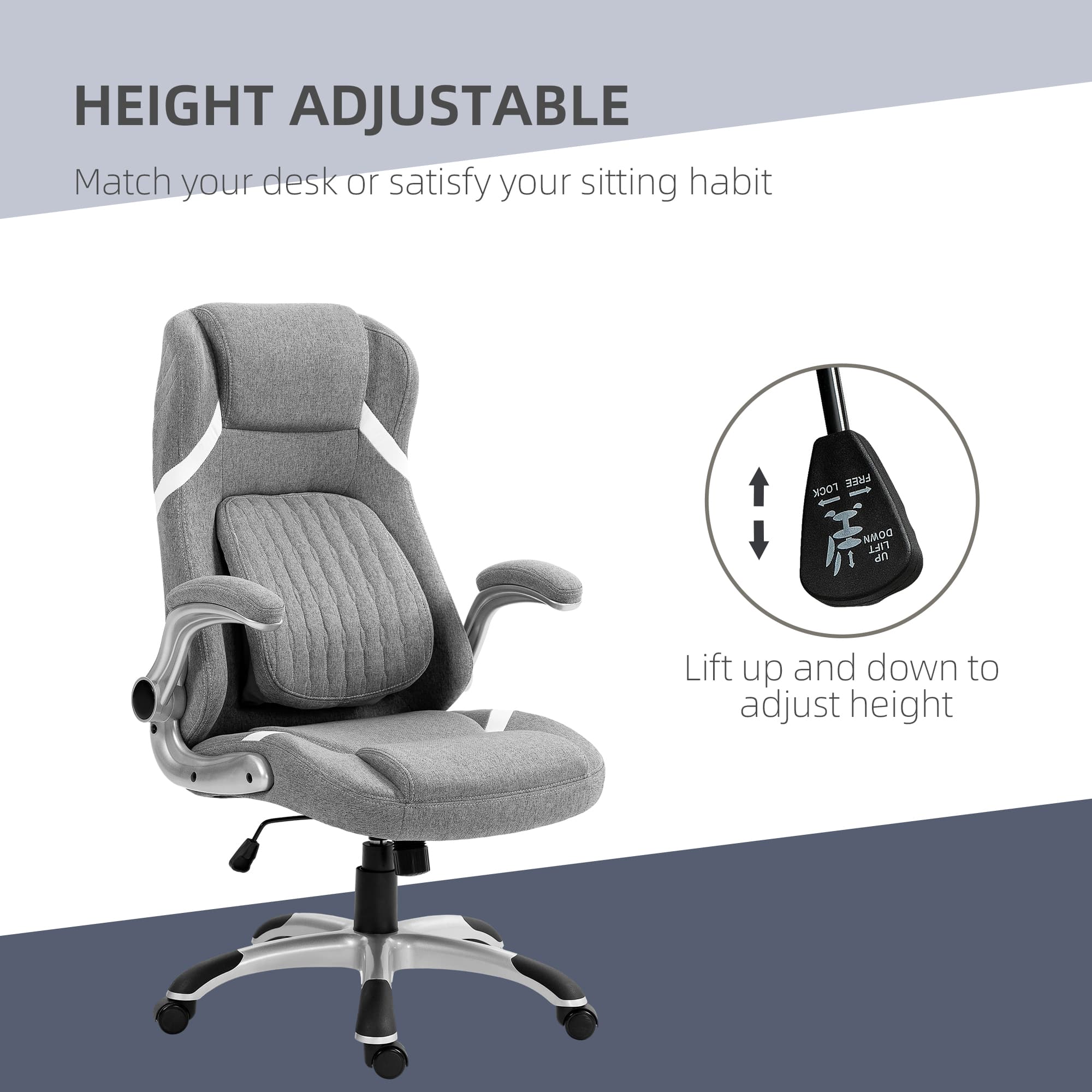Transform Your Workspace with the Vinsetto Linen-Look Chair - image 4