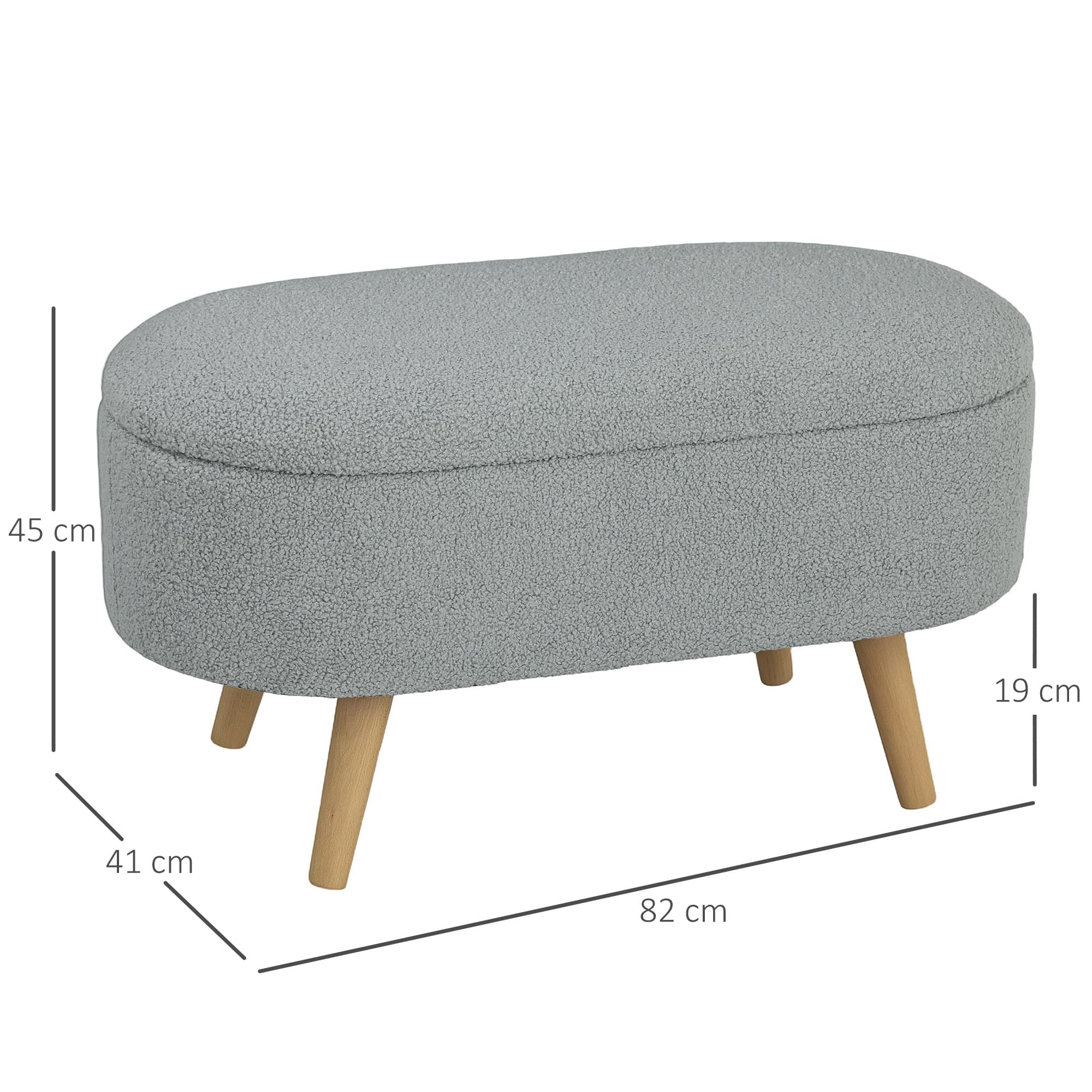Transform Your Space with this Grey Teddy Fleece Storage Ottoman - image 2