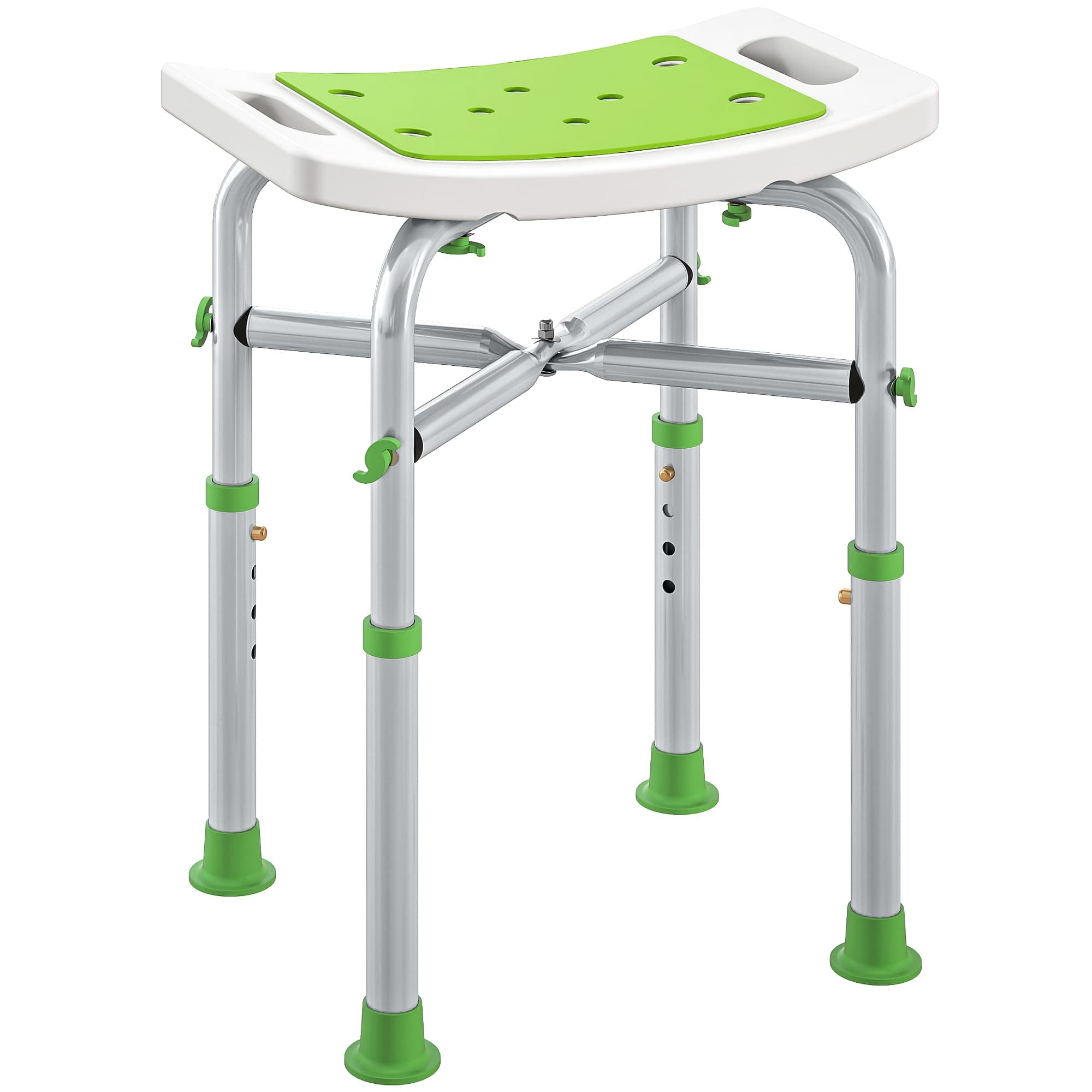 Green Adjustable Shower Stool with Curved Seat - image 7