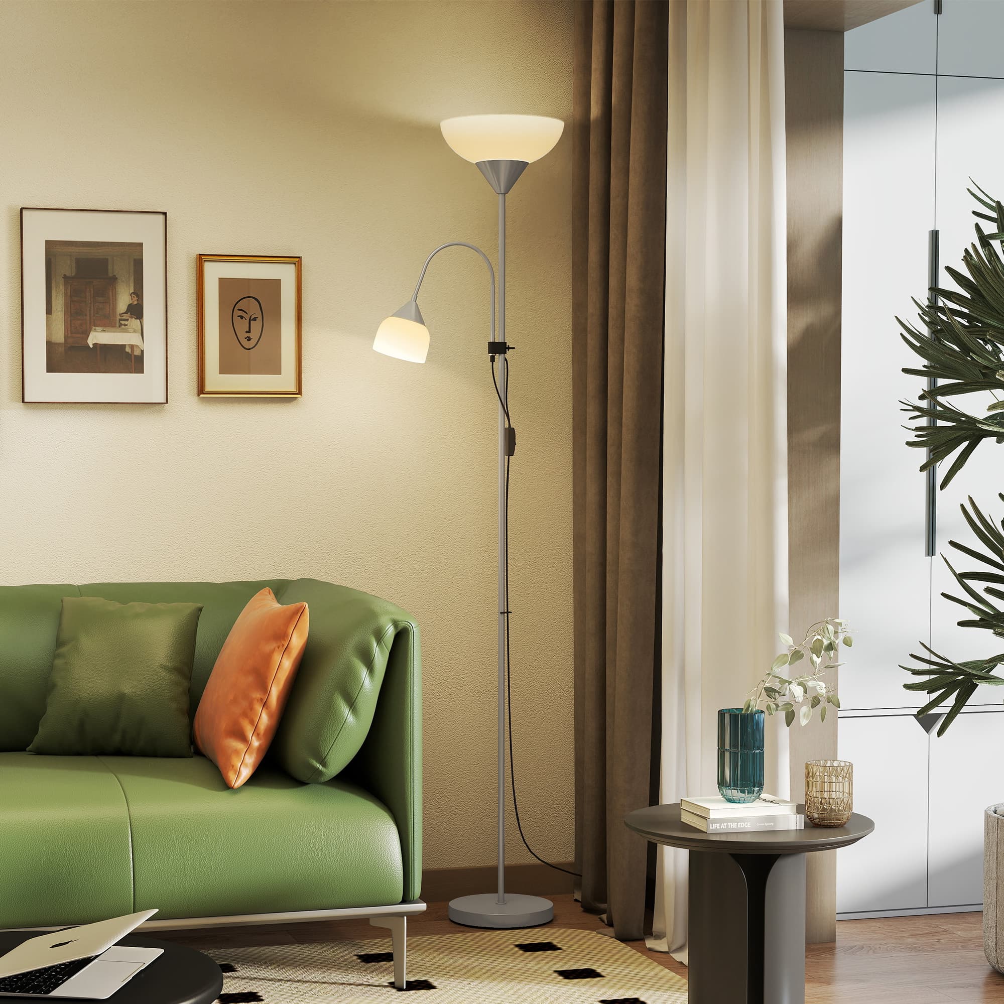 Mother and Child Floor Lamp with Adjustable Reading Light - image 2