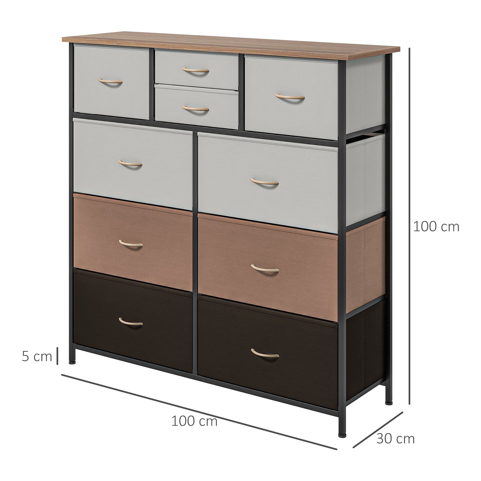 10-Drawer Dresser with Fabric Bins and Steel Frame - image 2