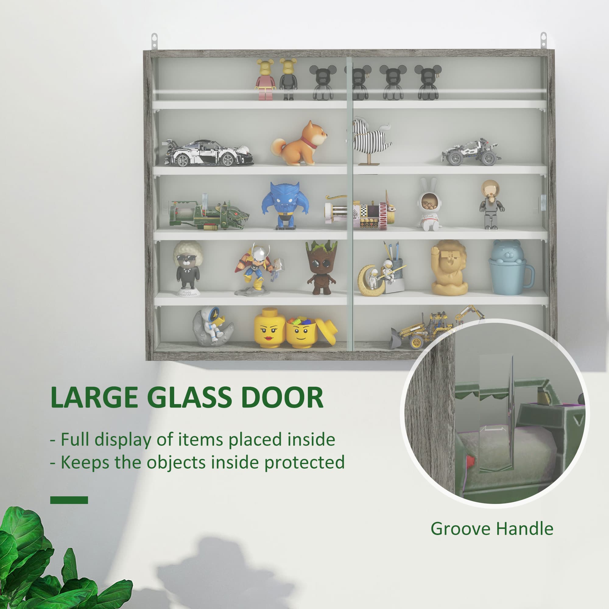 Transform Your Space with this Grey Wood Wall Display Cabinet - image 3