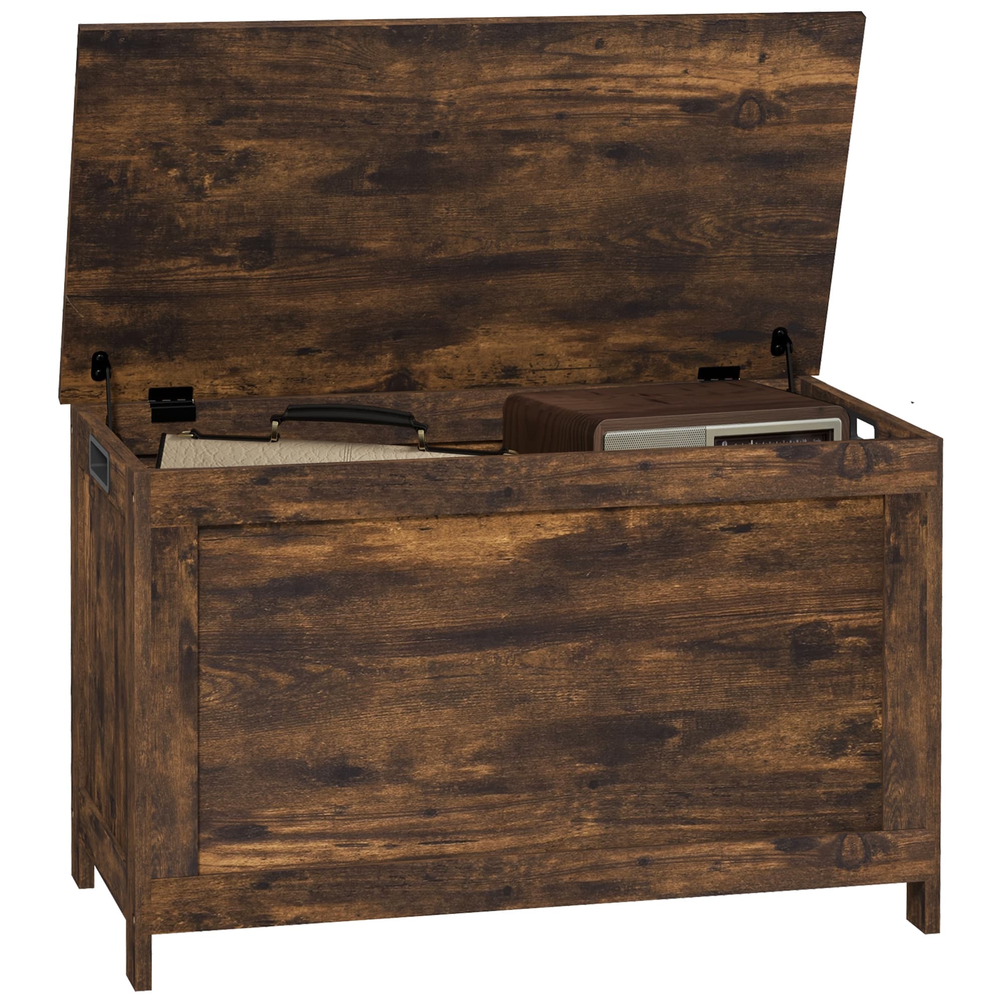Transform Your Space with this Rustic Wooden Storage Chest - Rustic Brown