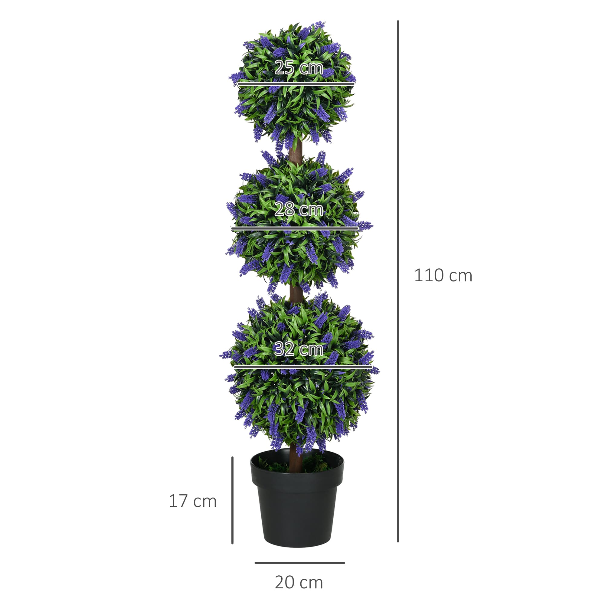 Transform Your Space with 110cm Faux Lavender Topiary Trees - image 3