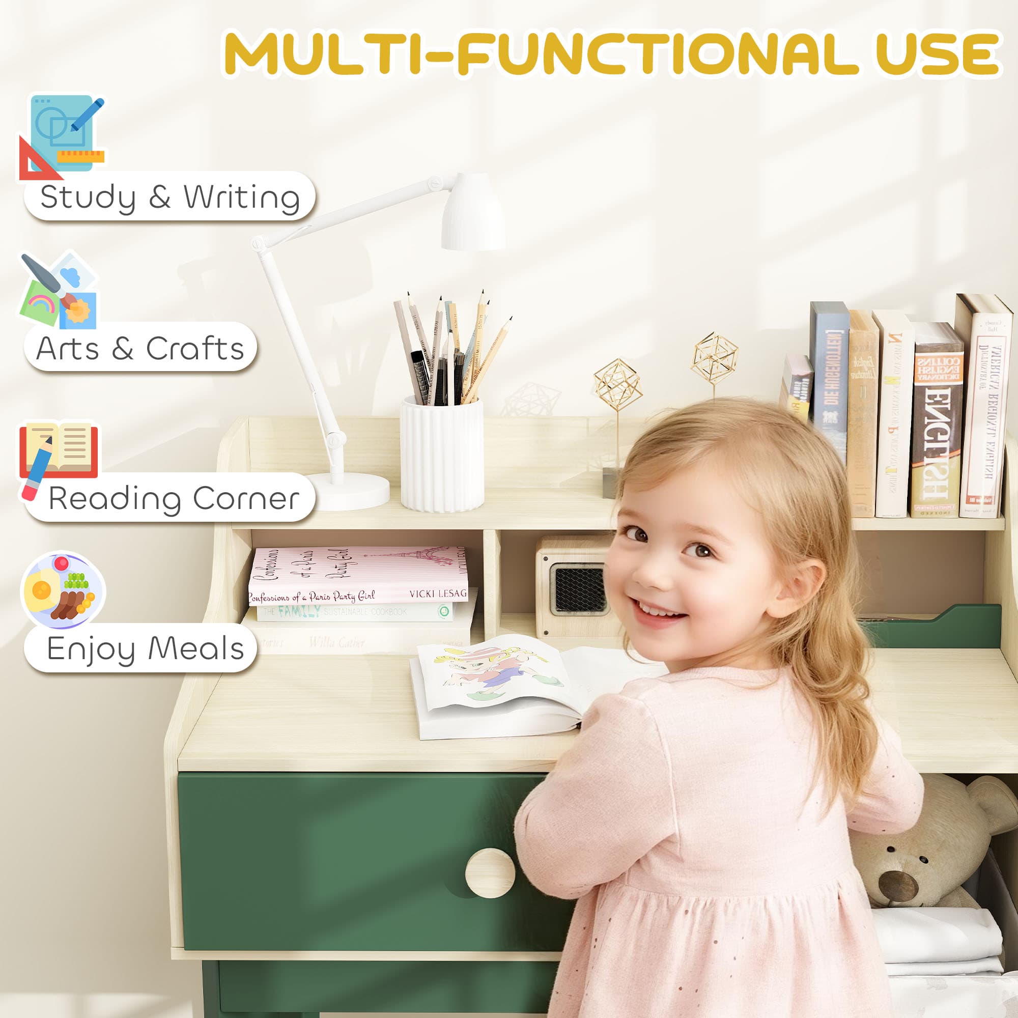 Transform Their Space with this Green Kids Desk & Chair Set - image 4