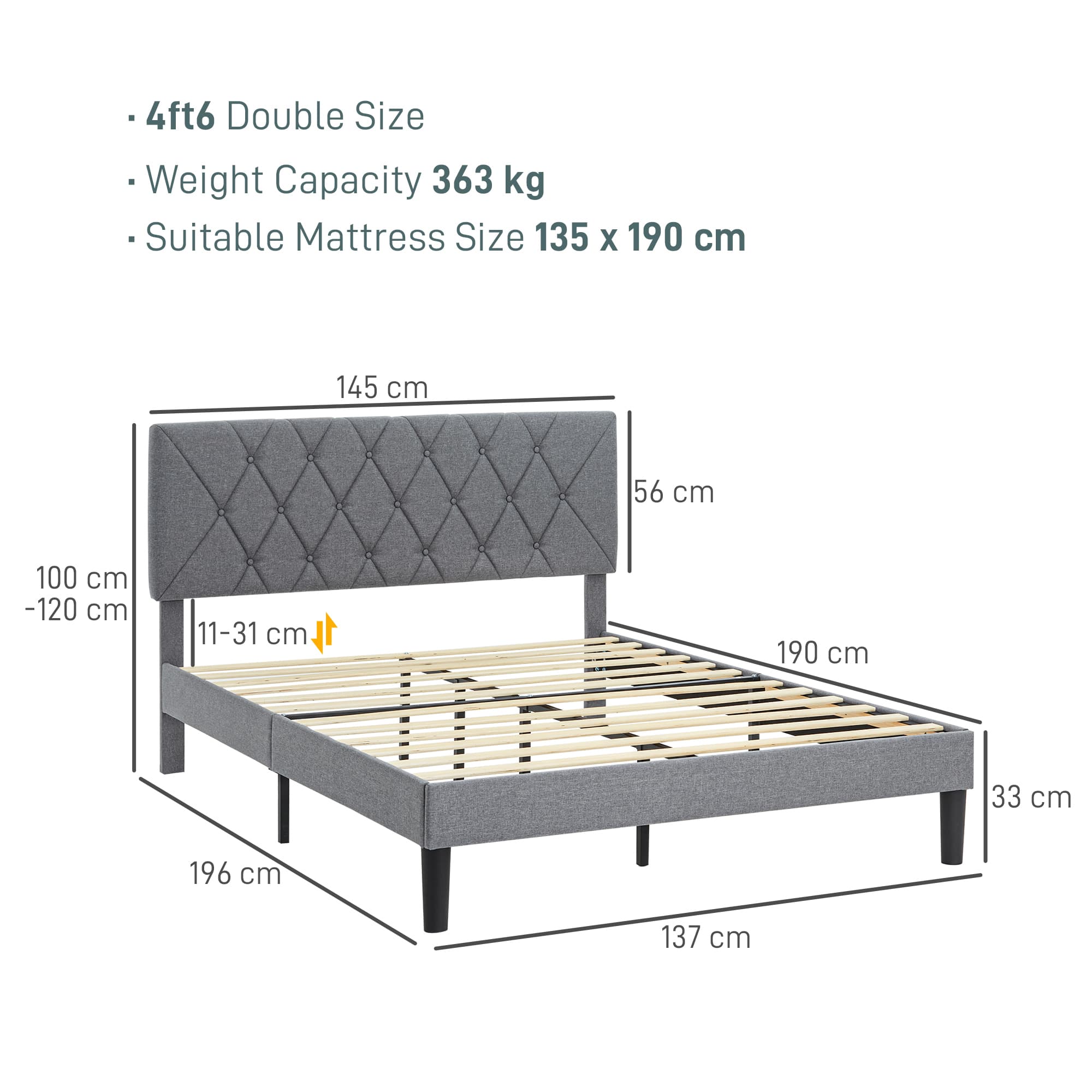 Transform Your Sleep with this Adjustable Grey Double Bed - image 1
