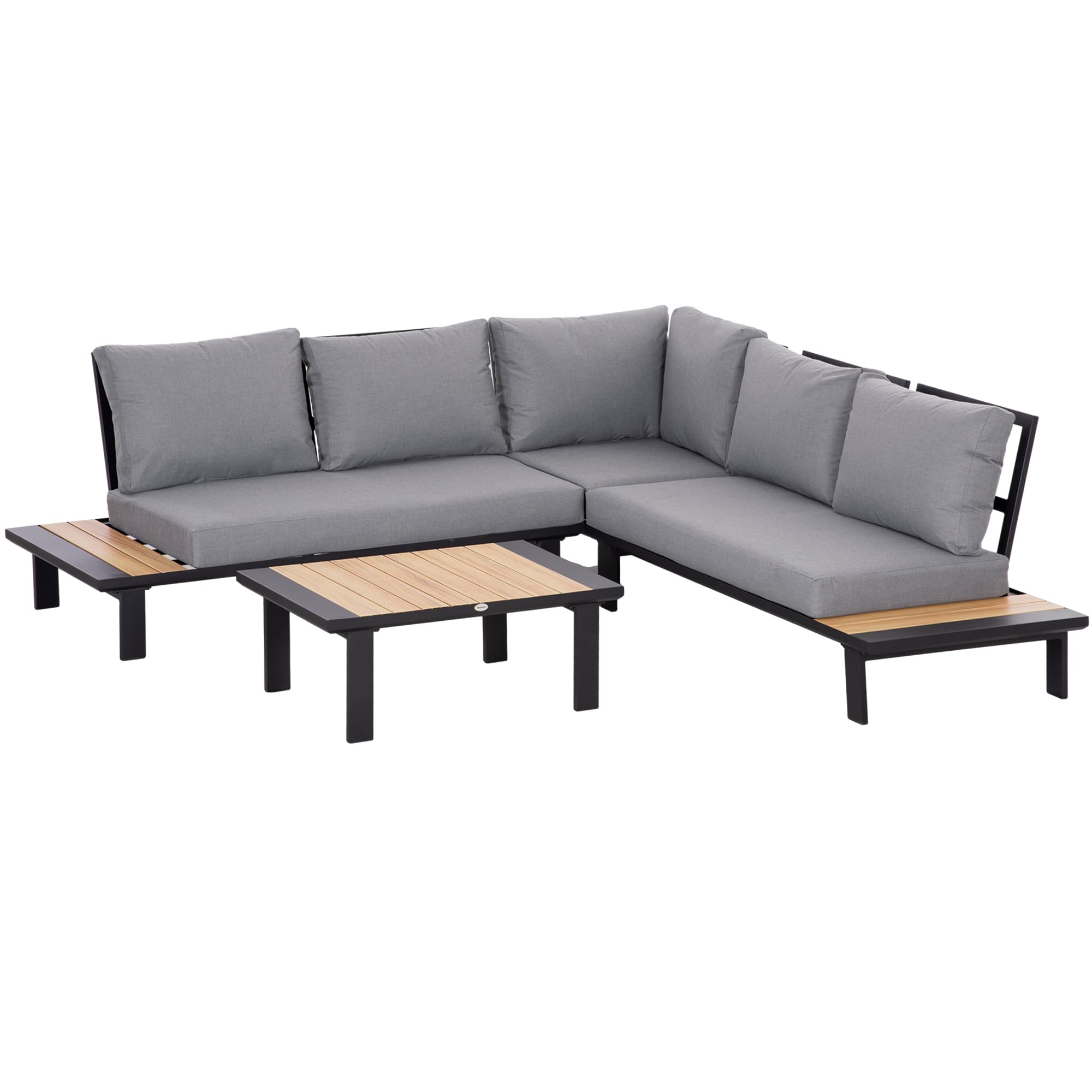 Transform Your Patio with this 4-Piece Aluminium Corner Sofa Set