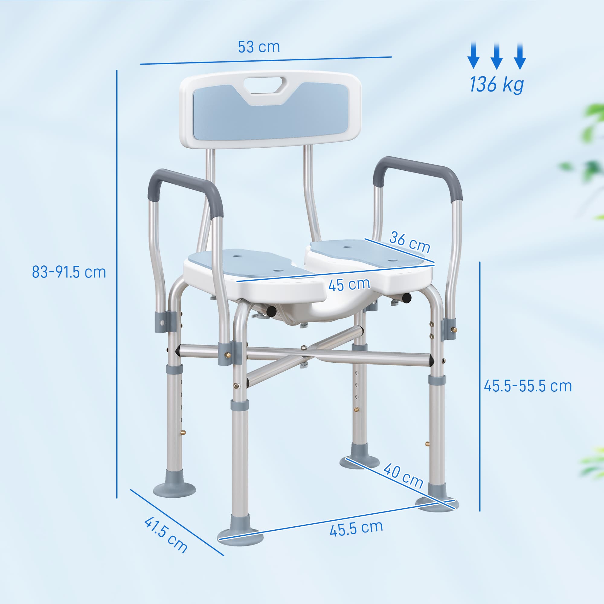 Adjustable Padded Shower Chair for Safe, Effortless Bathing - image 5