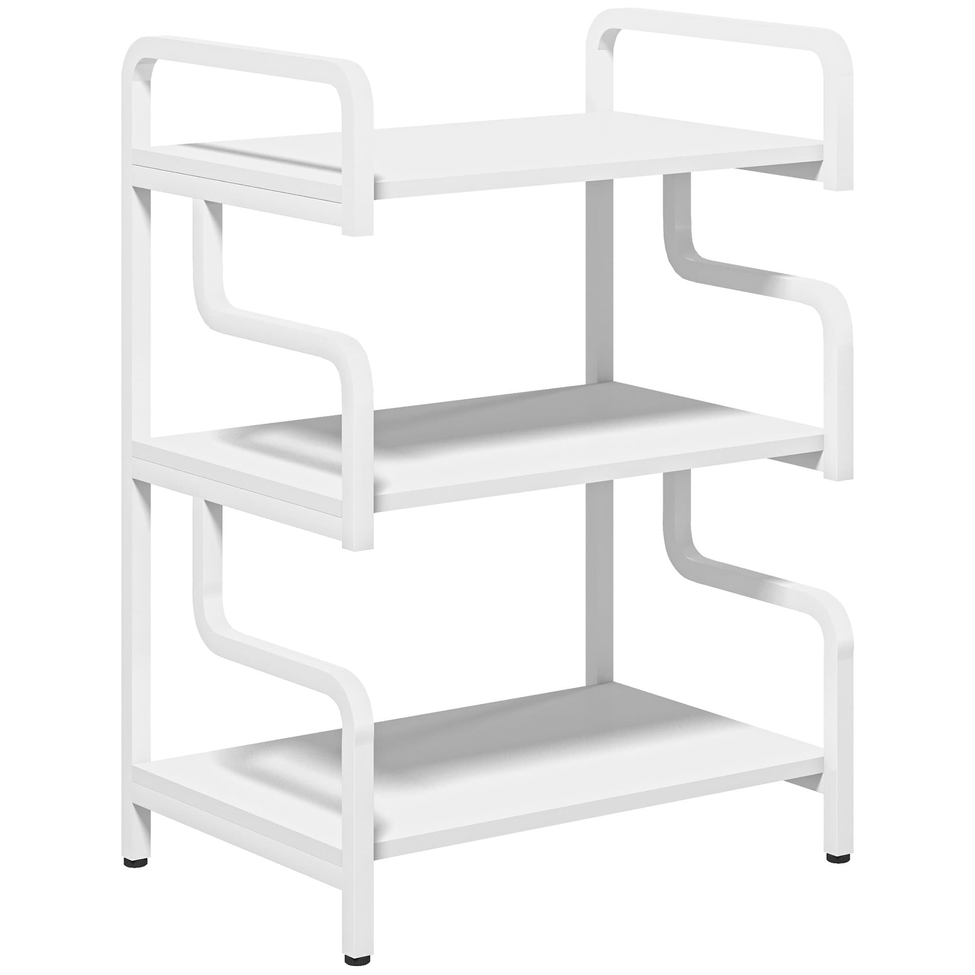 3-Tier White Printer Stand with Storage for Home Office