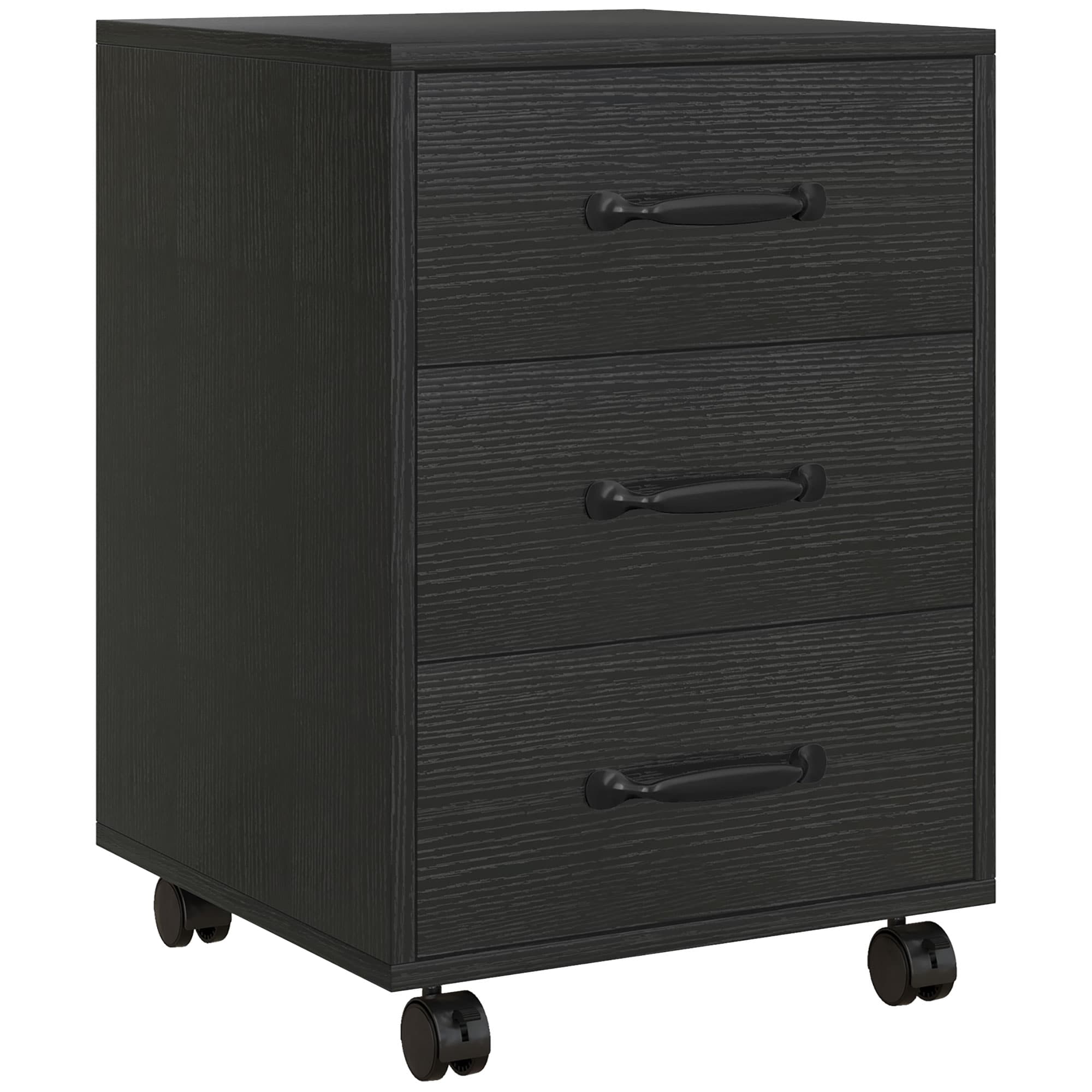 Transform Your Workspace with this Mobile 3-Drawer Cabinet - Black