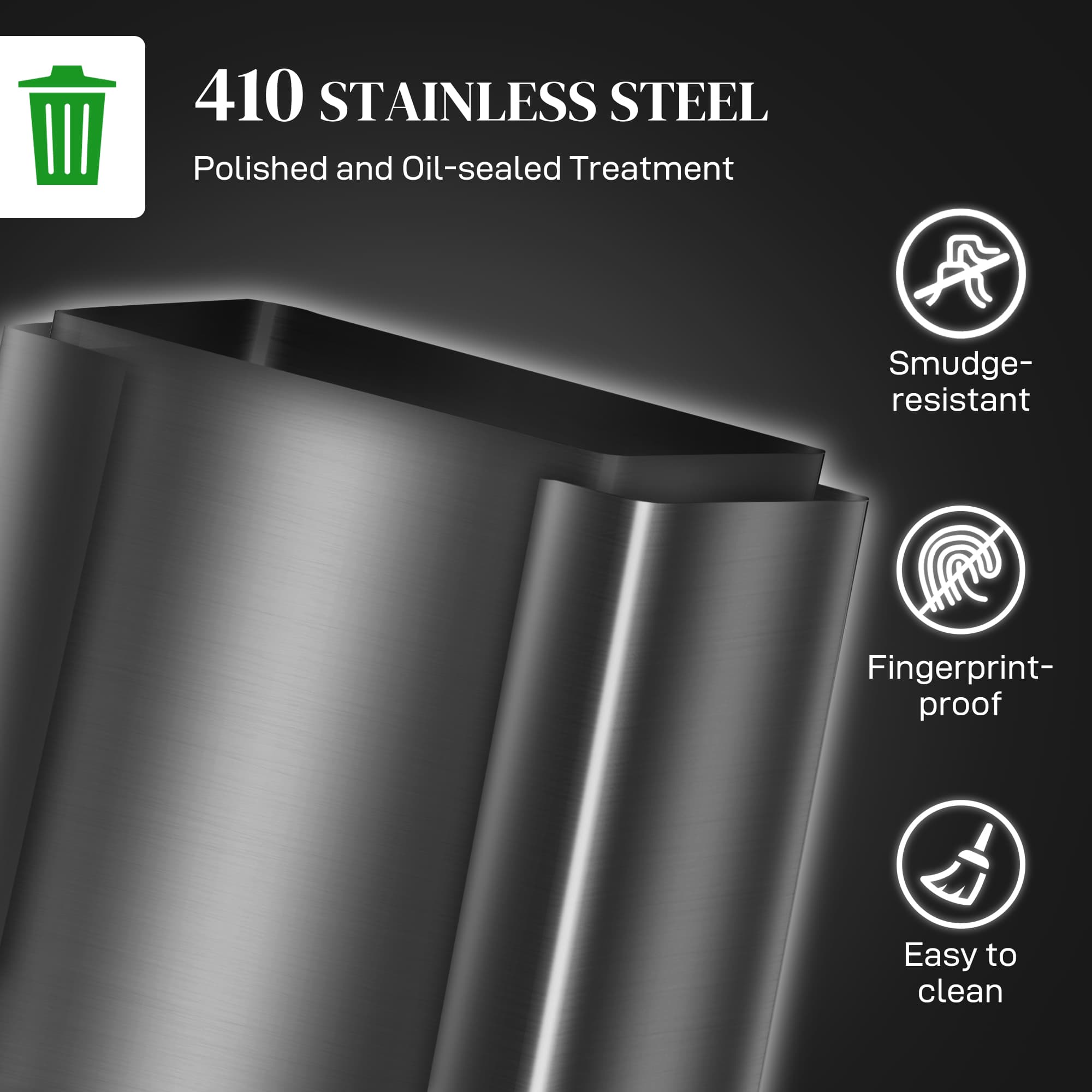 60L Dual Compartment Kitchen Pedal Bin – Black Steel - image 5