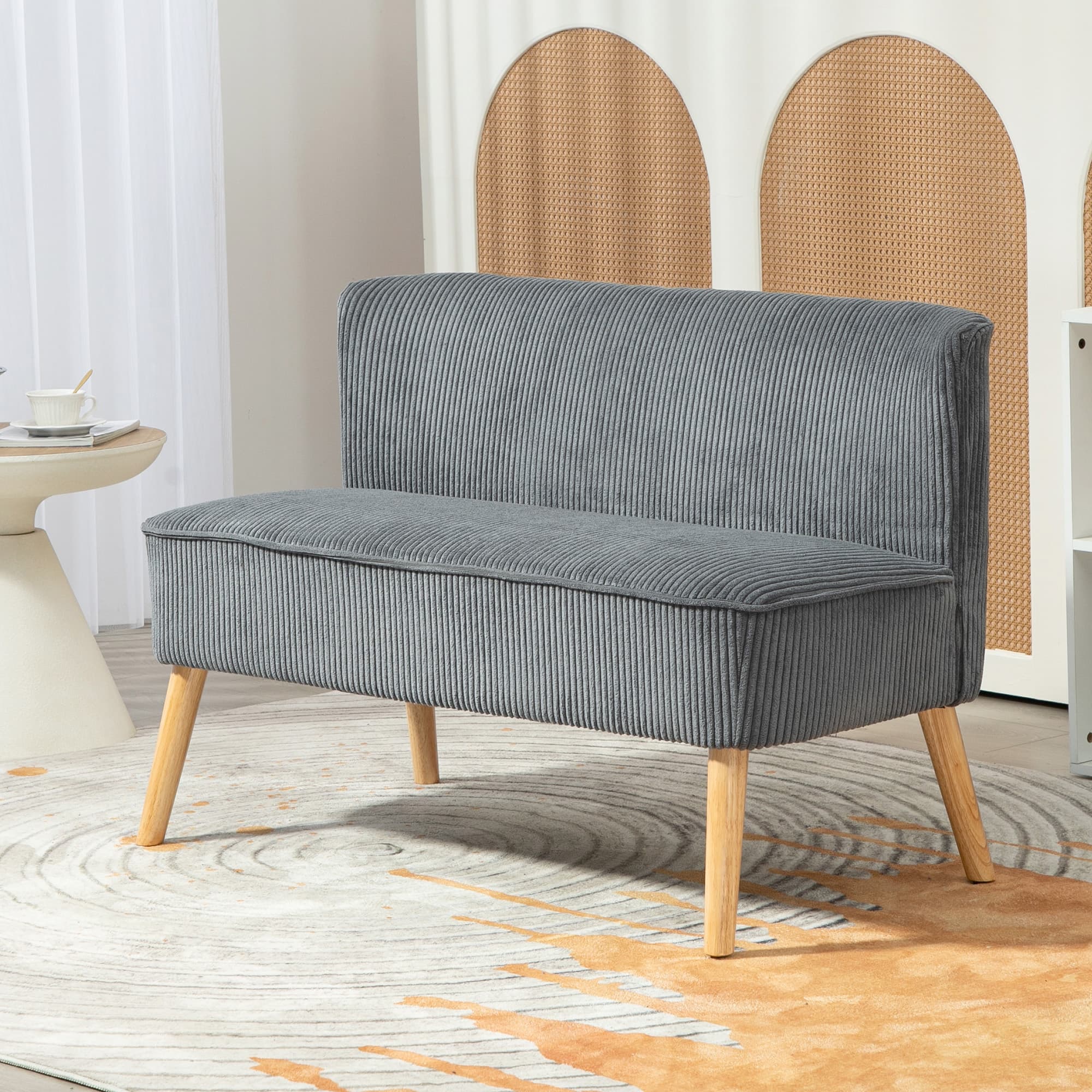Transform Your Space with this Modern Grey Corduroy Sofa - image 2
