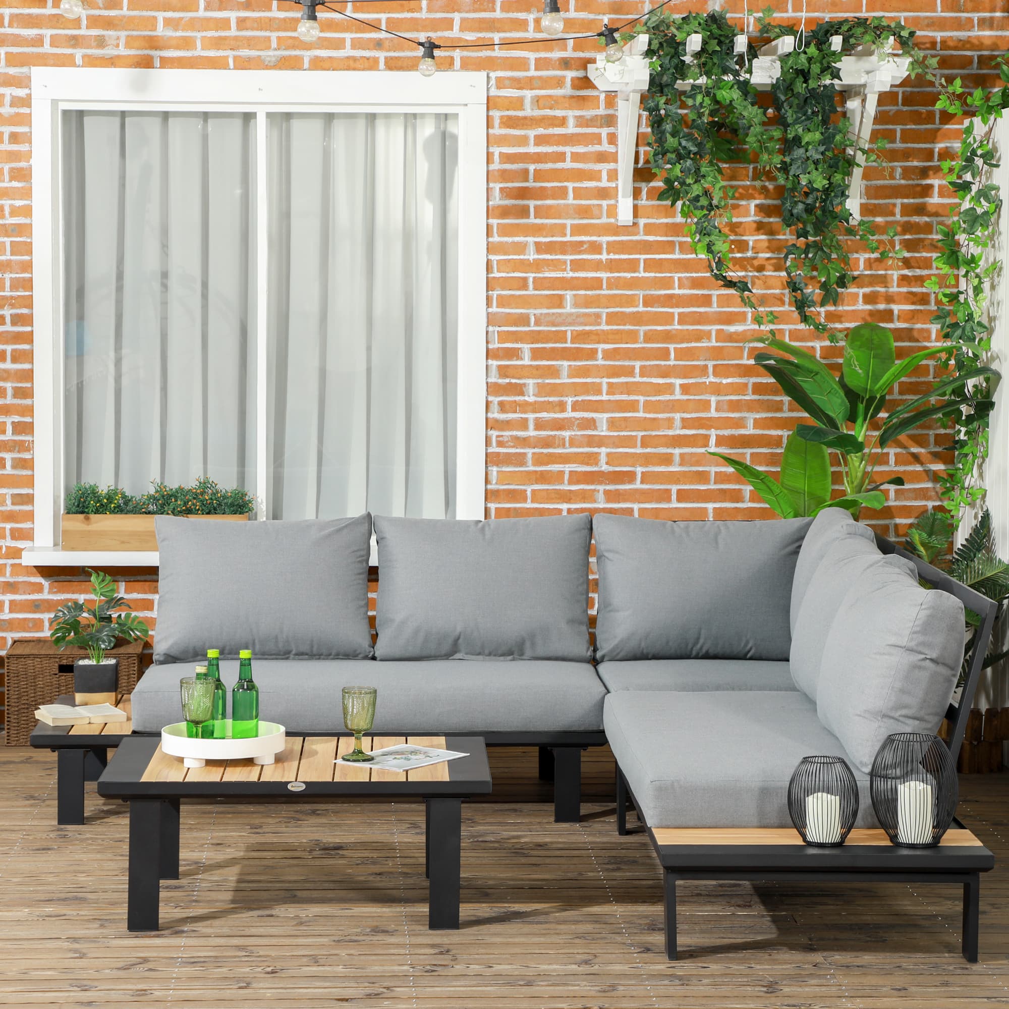 Transform Your Patio with this 4-Piece Aluminium Corner Sofa Set - image 3