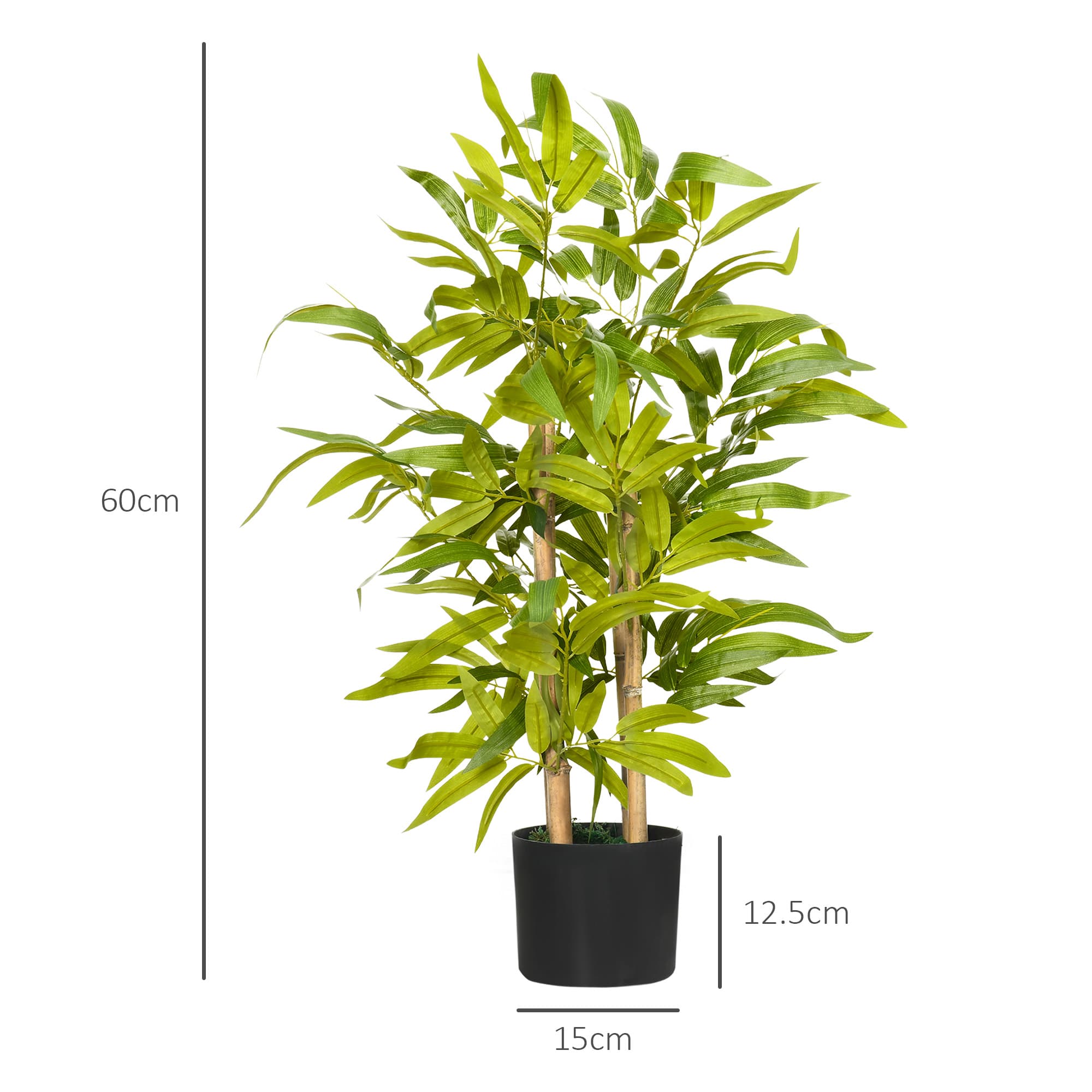 Two faux bamboo plants in black pots — 60cm, zero upkeep - image 5