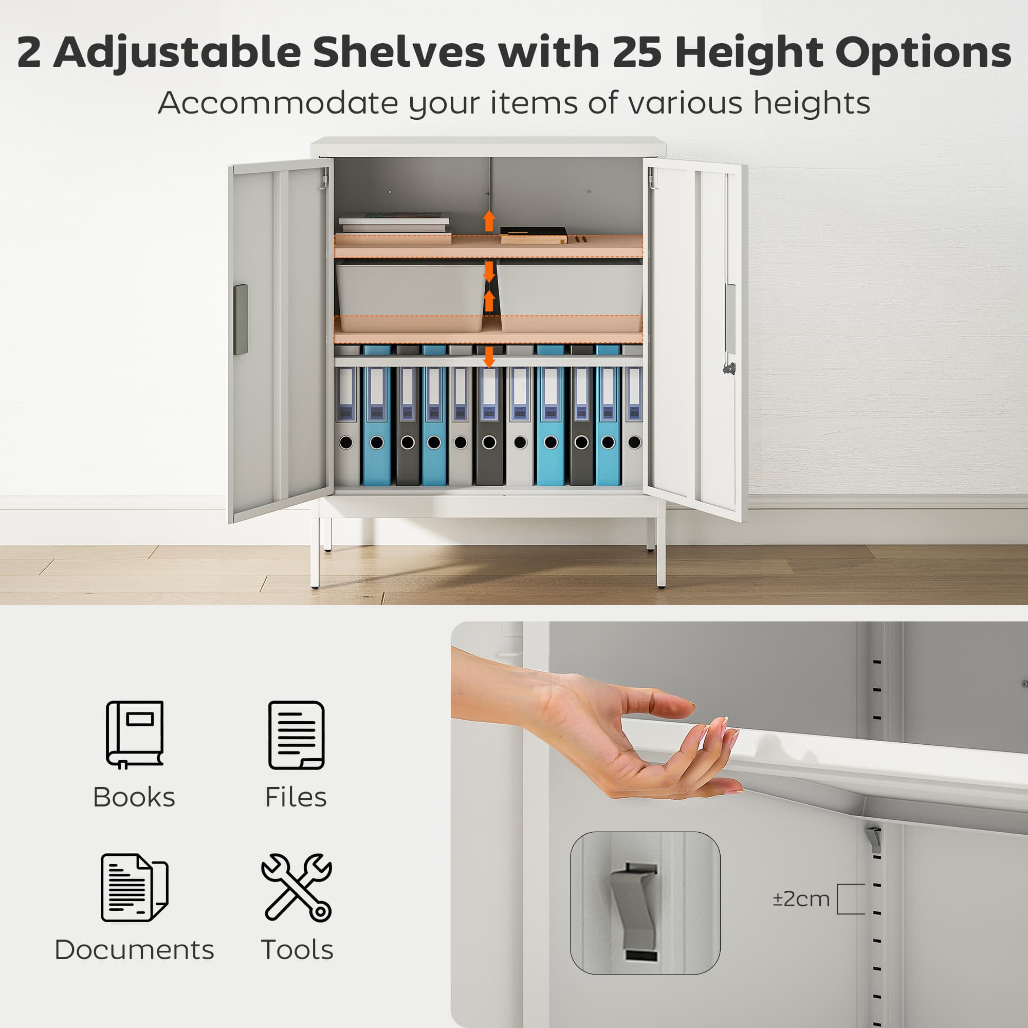 Secure White Metal Storage Cabinet for Home and Office - image 1