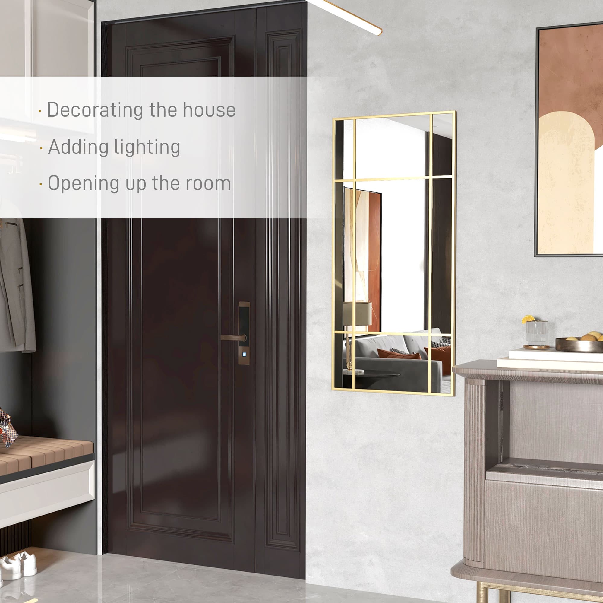 Transform Your Space with this Gold Window Pane Mirror - image 3