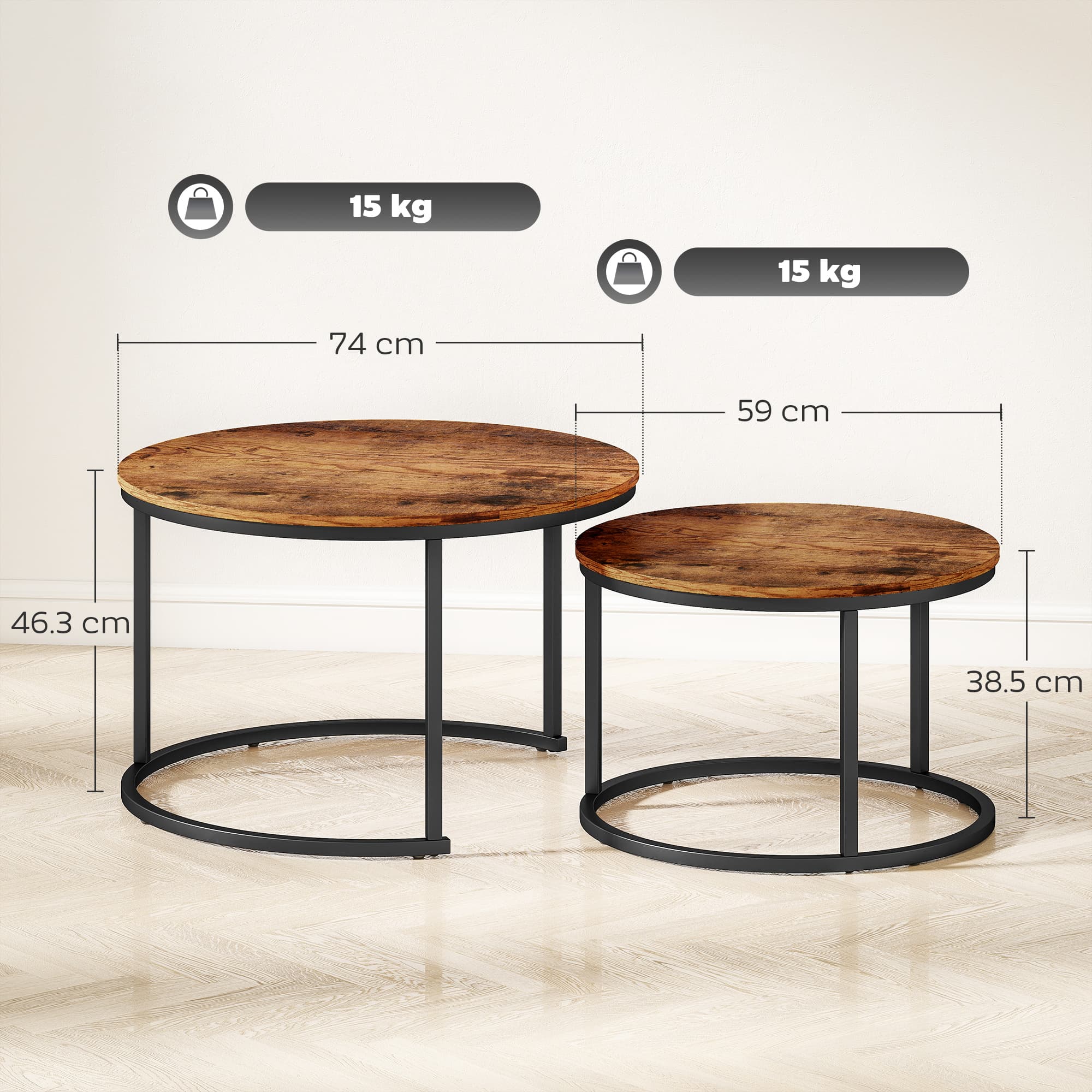 Two Round Nesting Tables That Work Together or Apart - image 4