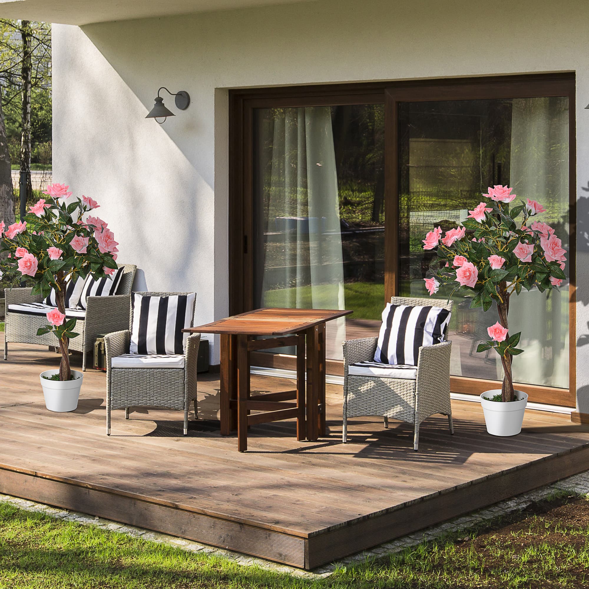 Effortless Elegance: Set of 2 Premium 90cm Faux Rose Plants - image 3