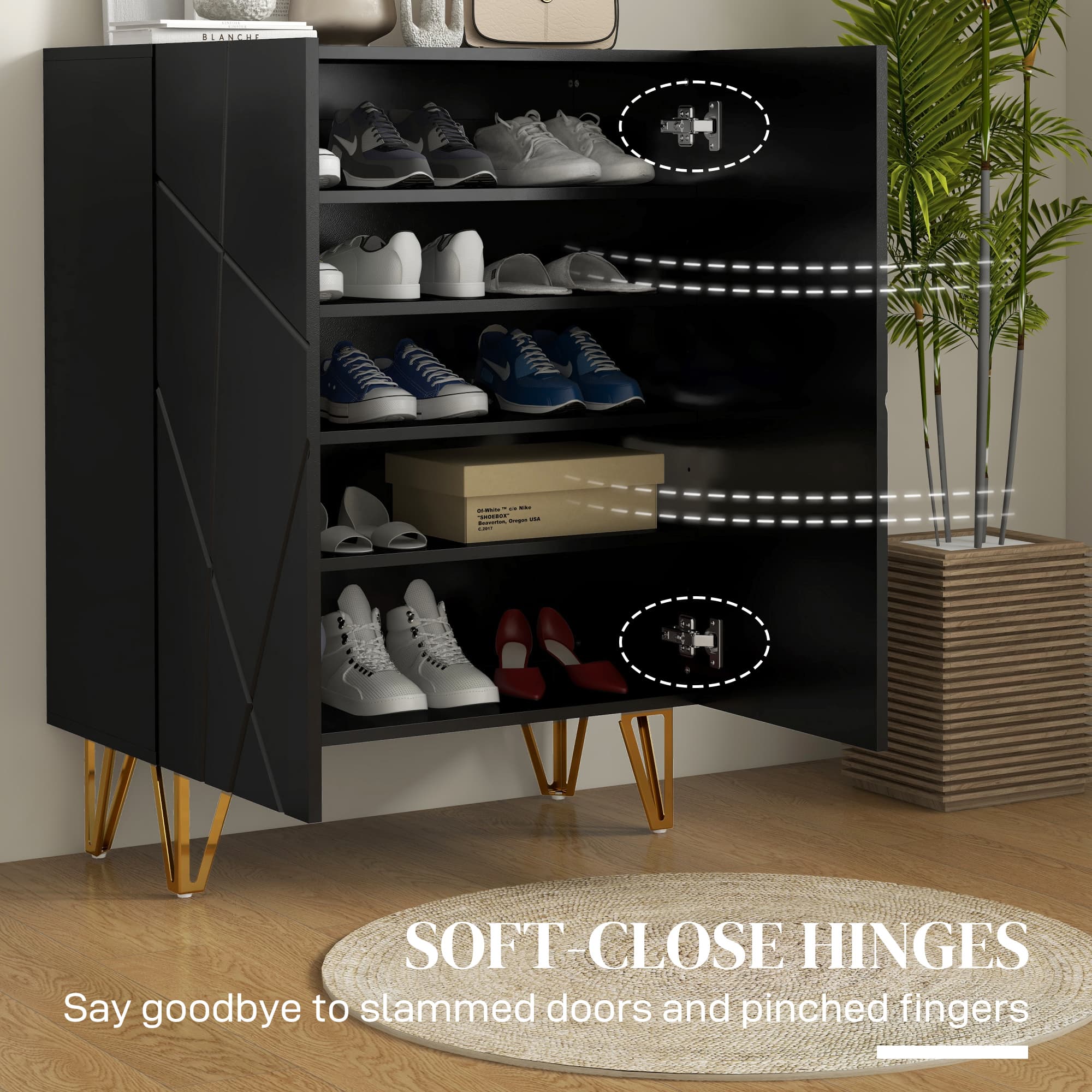 Transform Your Hallway With This High Gloss Black Shoe Cabinet - image 2